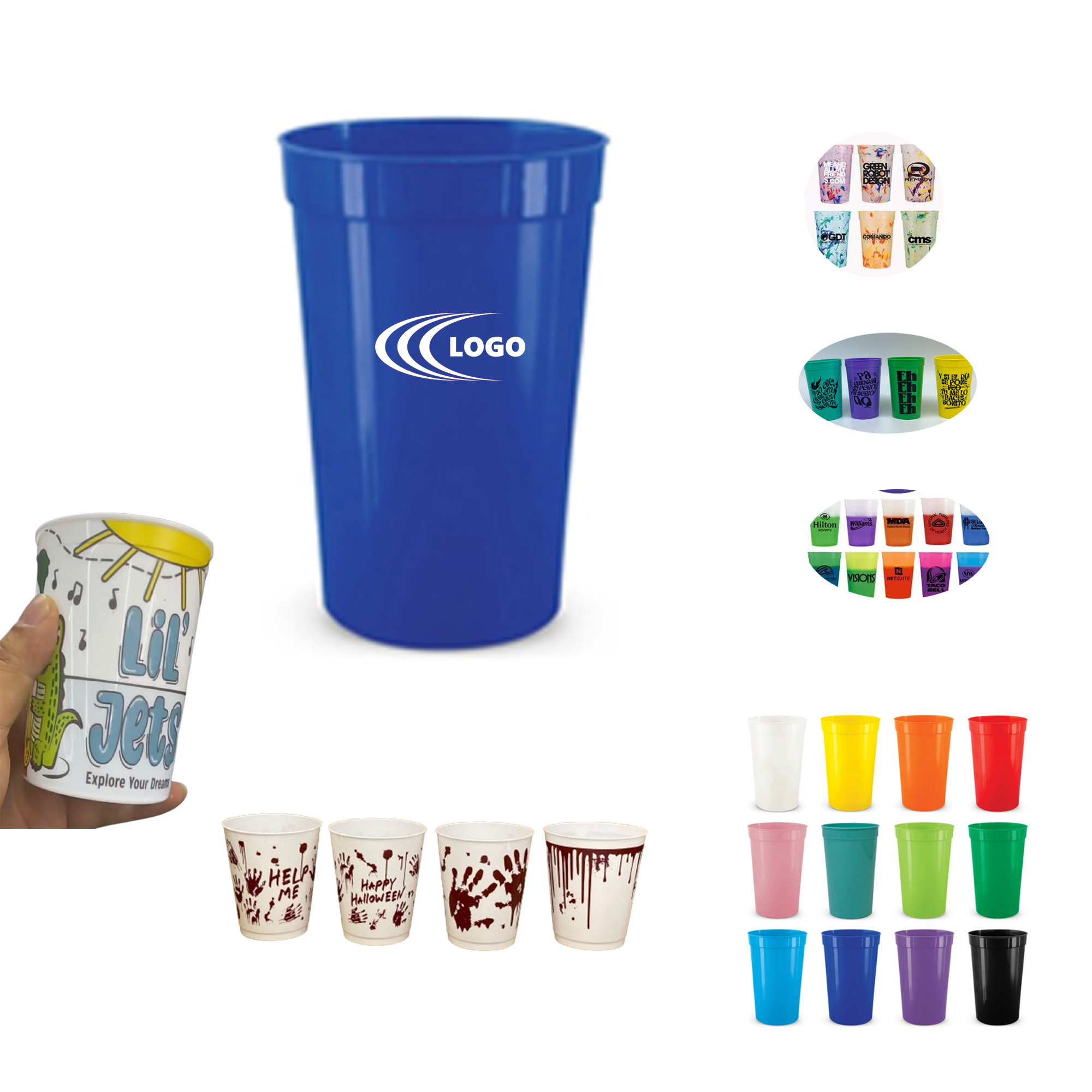 Reusable Personal 16oz Stadium Plastic Party Cups MOQ20 4