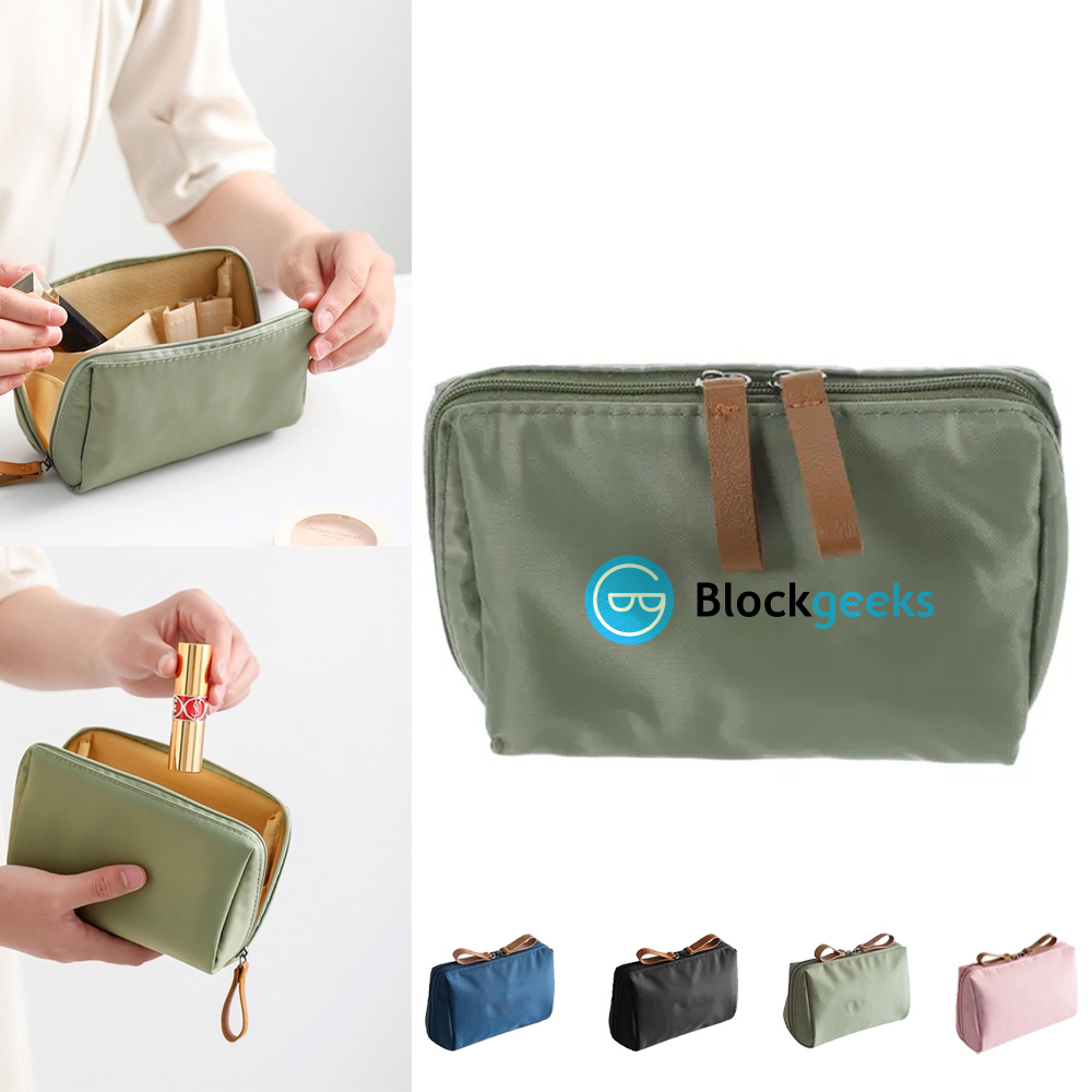 Nylon Cosmetic Toiletry Bag: Gold Zippers 2