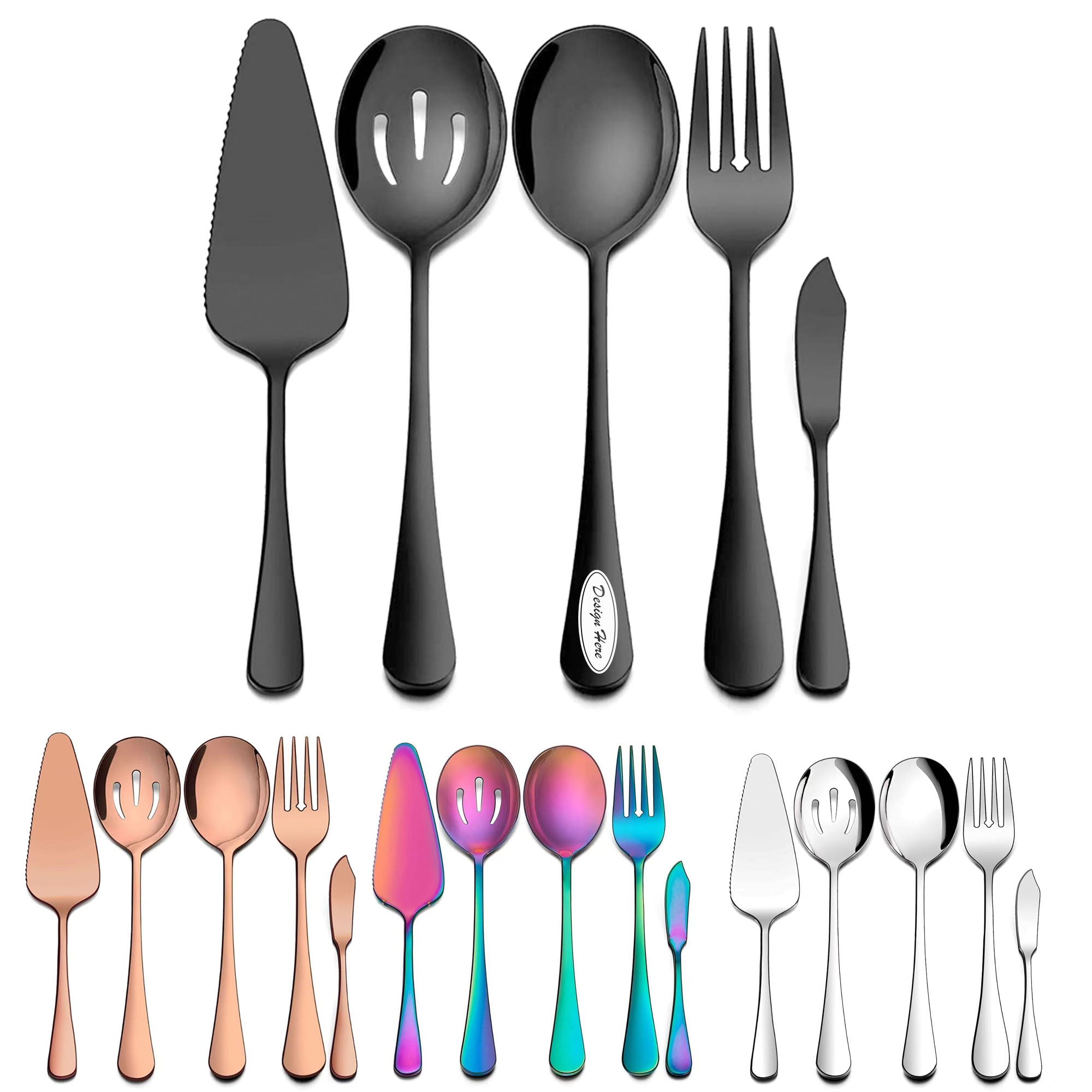 Self-Service Stainless Steel Utensils Spoon and Fork Set 2