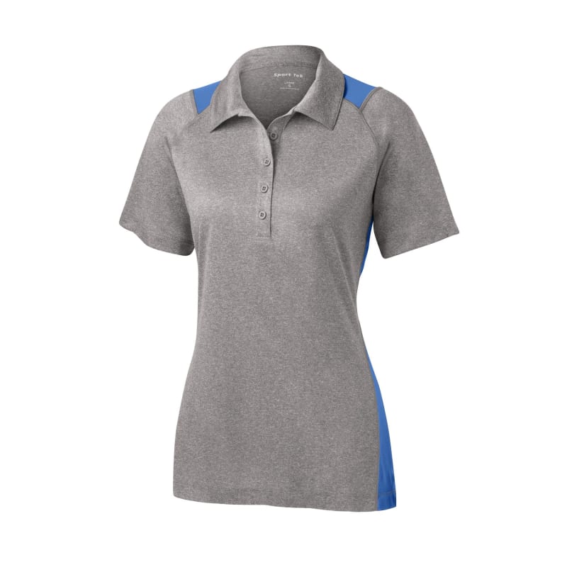 Sport-Tek Women's Heather Colorblock Contender Polo. 96