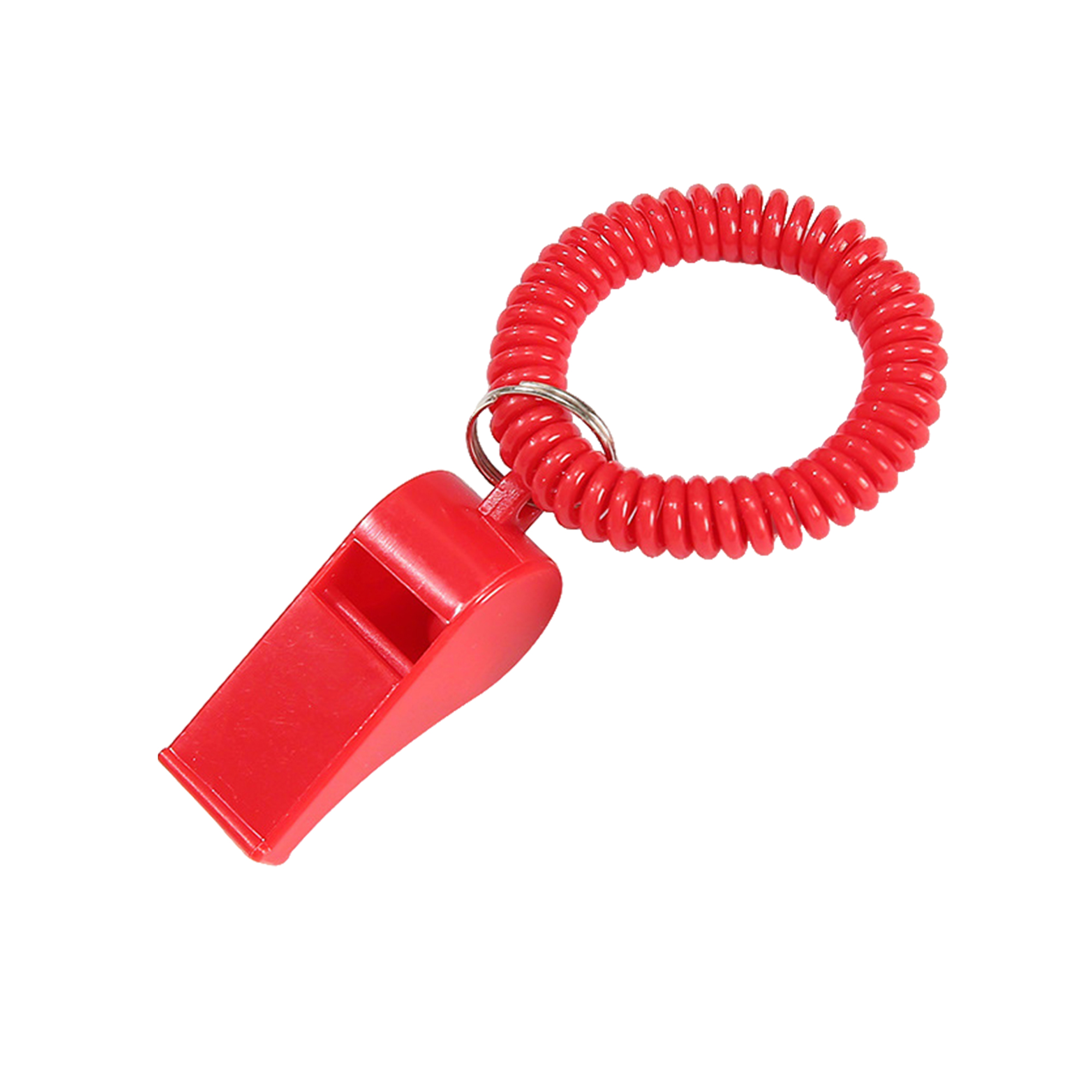 Vinyl Coil Wrist Whistle With Key Ring 1.97" Length X 0.79" Width X 0.87" Height 7