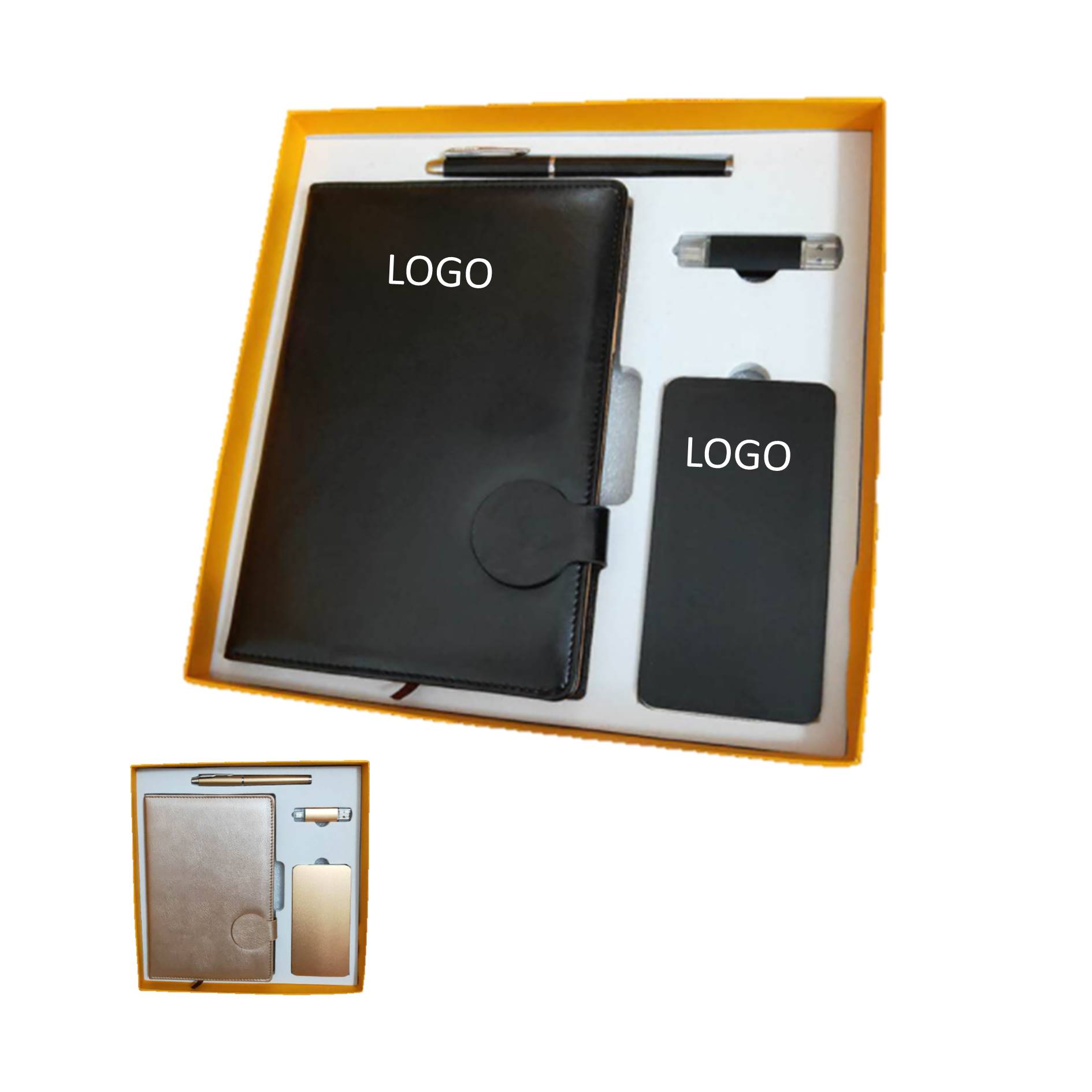 Journal With Pen Power Bank Usb Drive Business Gift Set 2