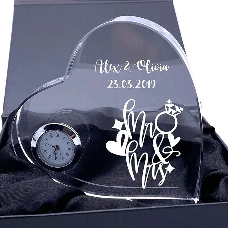 Heart Shape Crystal Clock 6