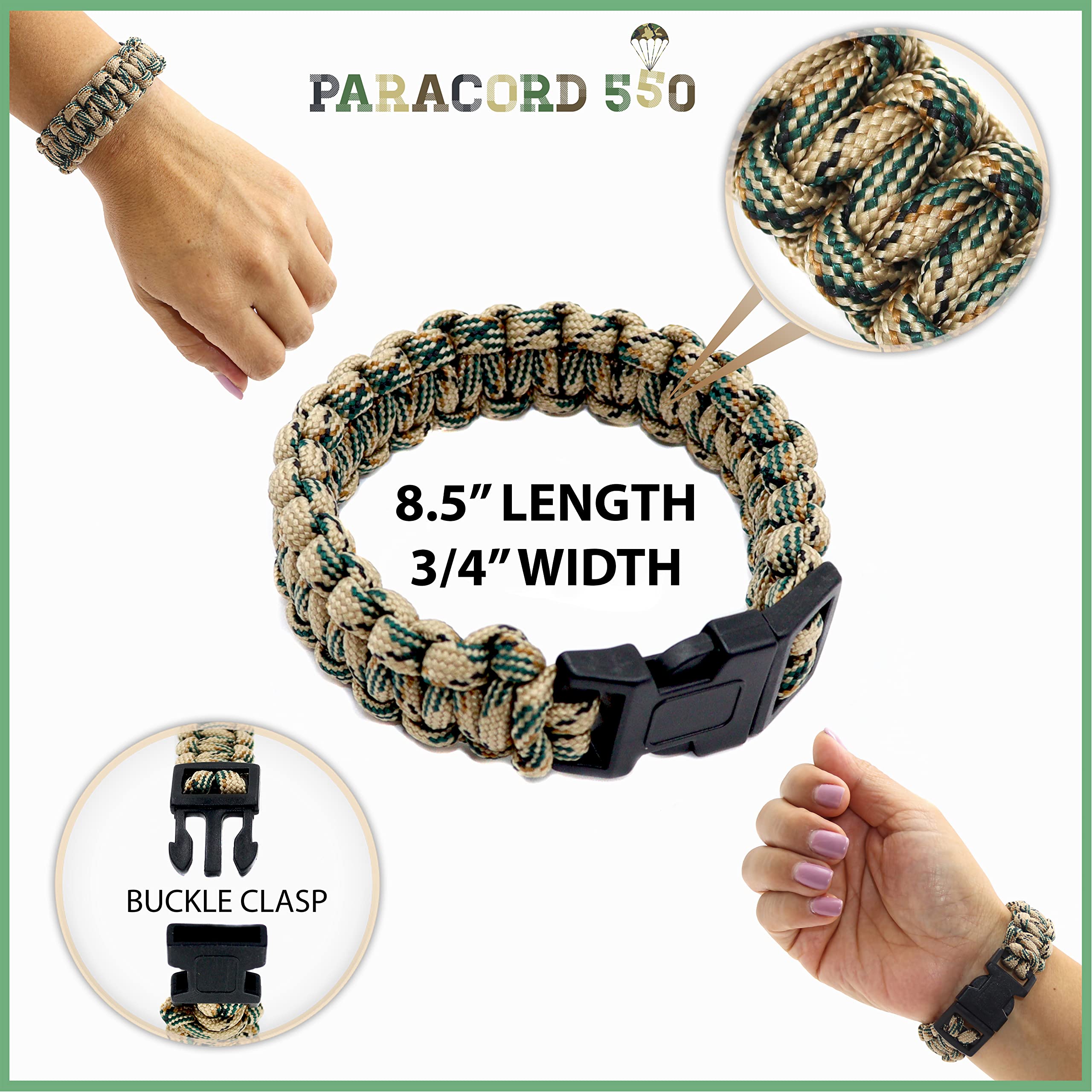 Survival Paracord Bracelet for Camping and Hiking 2
