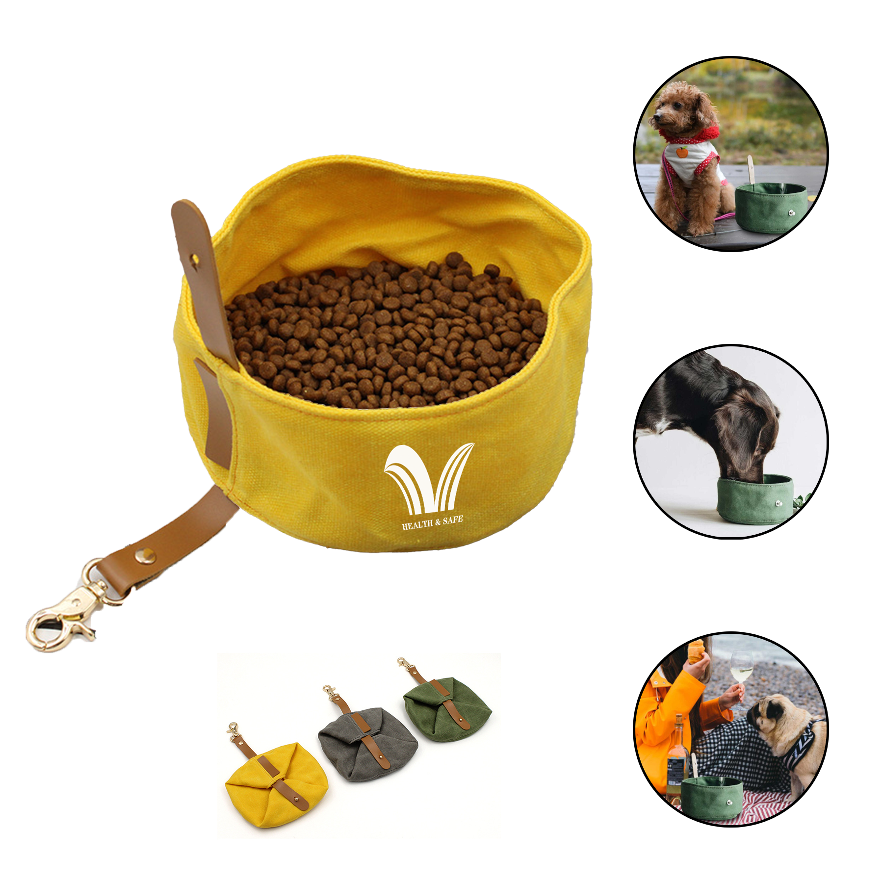 Collapsible Portable Travel Dog Bowls for Food and Water 2