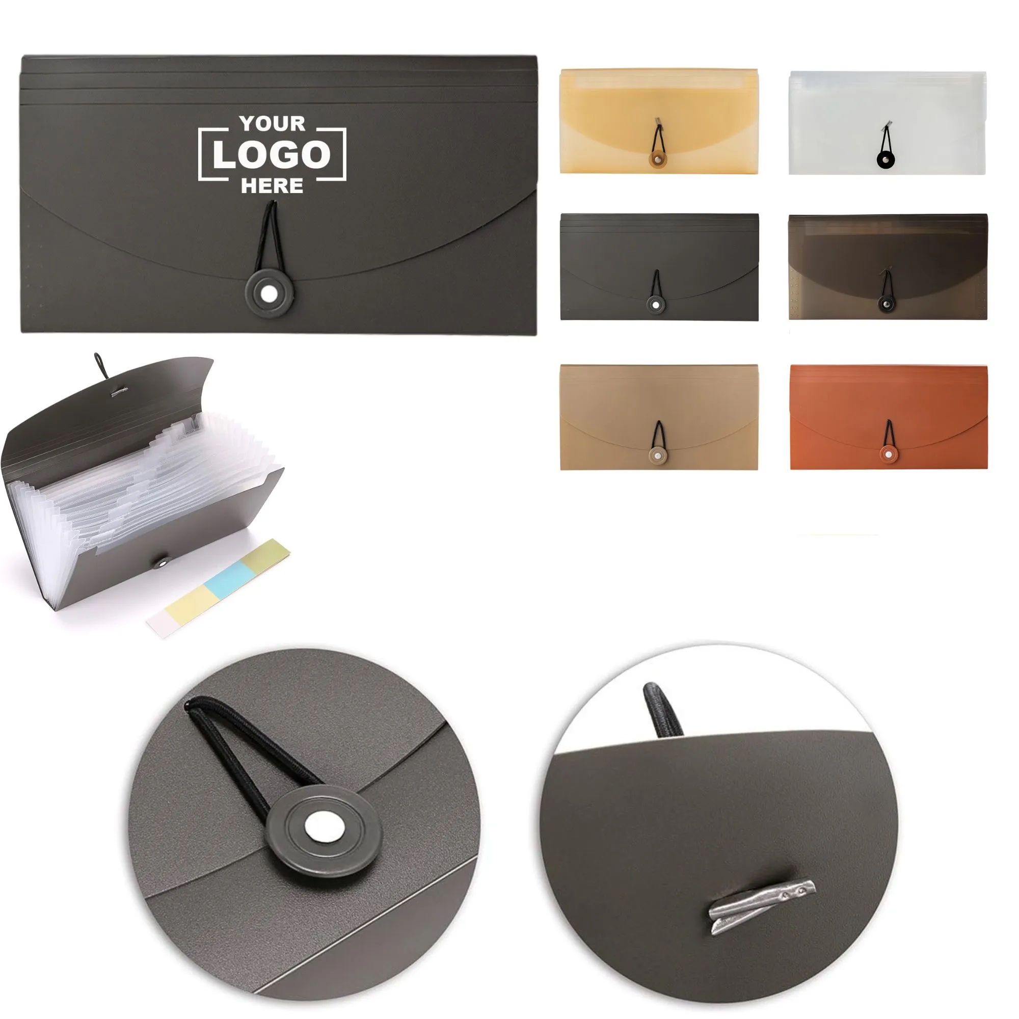 Portable 13 Pocket Accordion File Folder