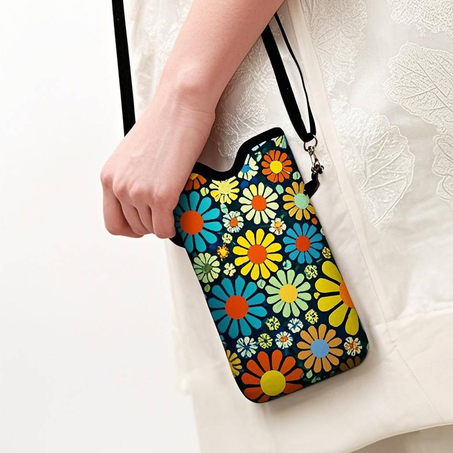 Waterproof Neoprene Phone Pouch w/ Crossbody Strap 1