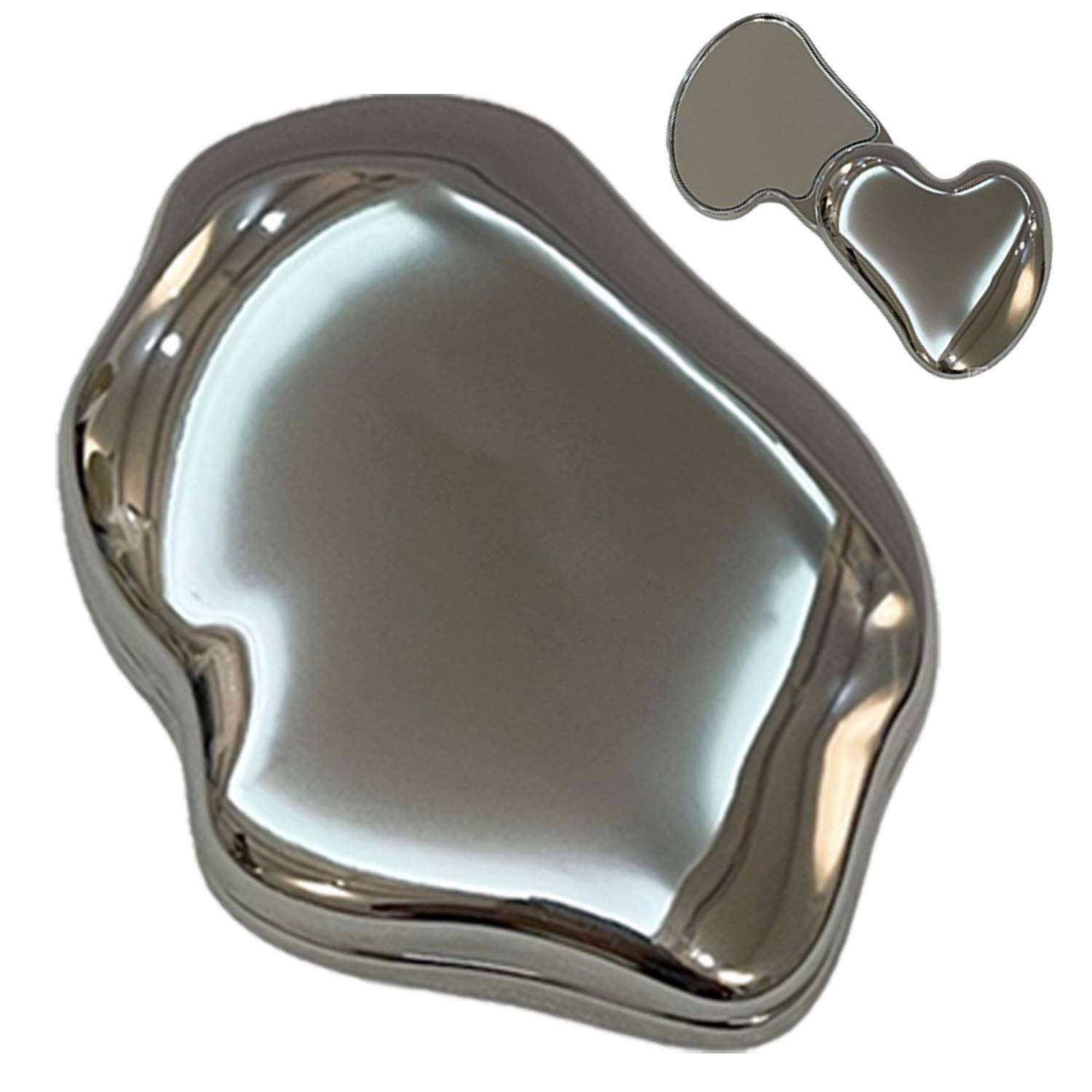 Mini Metal Foldable Makeup Mirror w/ Magnifier 5