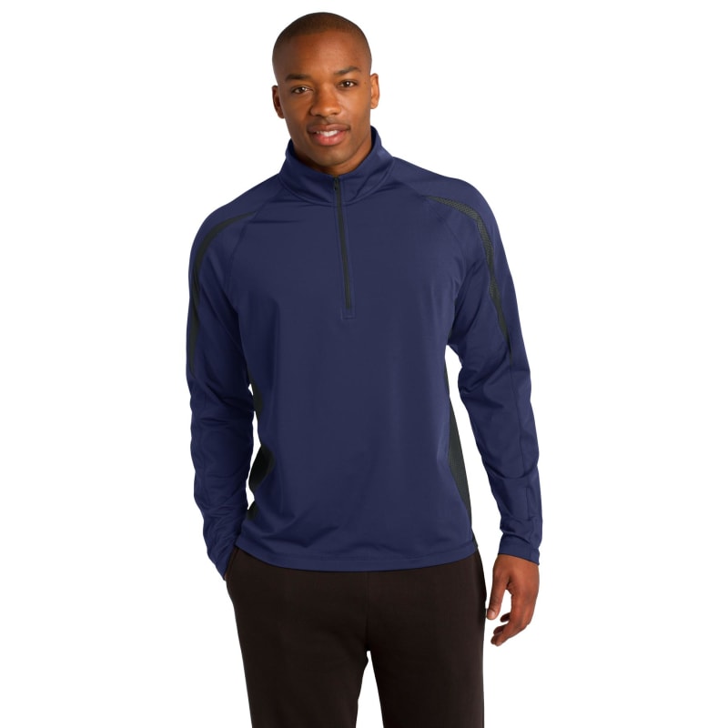 Sport-Tek Sport-Wick Stretch 1/2-Zip Colorblock Pullover., custom hoodie or sweatshirt with logo imprint 28