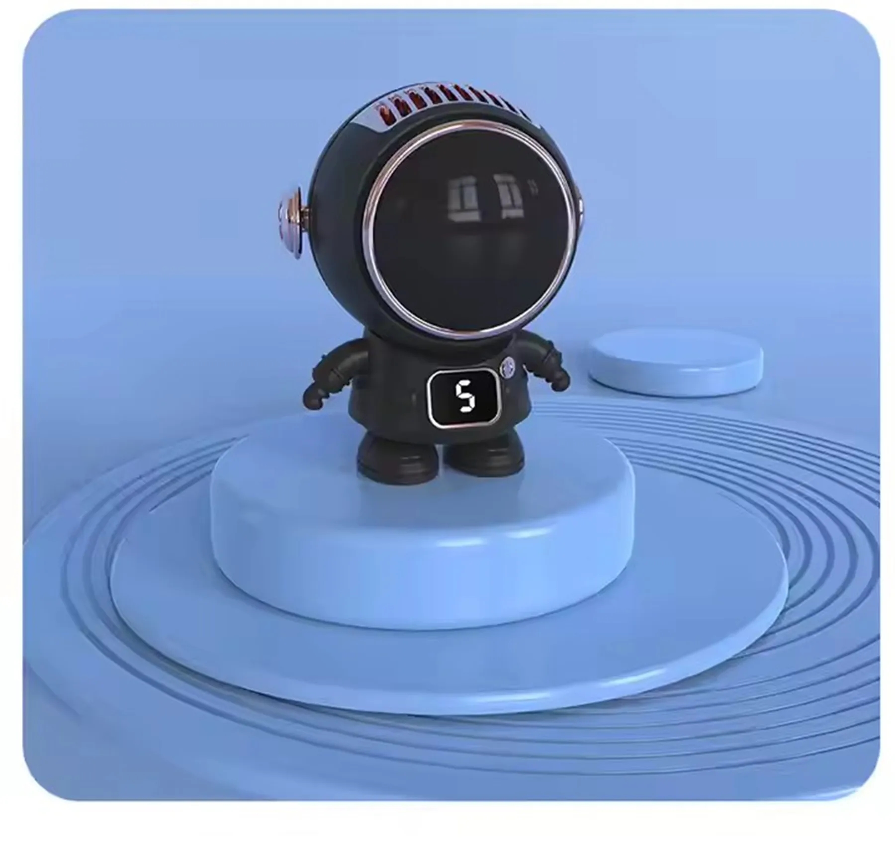 500 mAh Astronaut Cartoon Turbine Leafless Hanging Neck Fan 5
