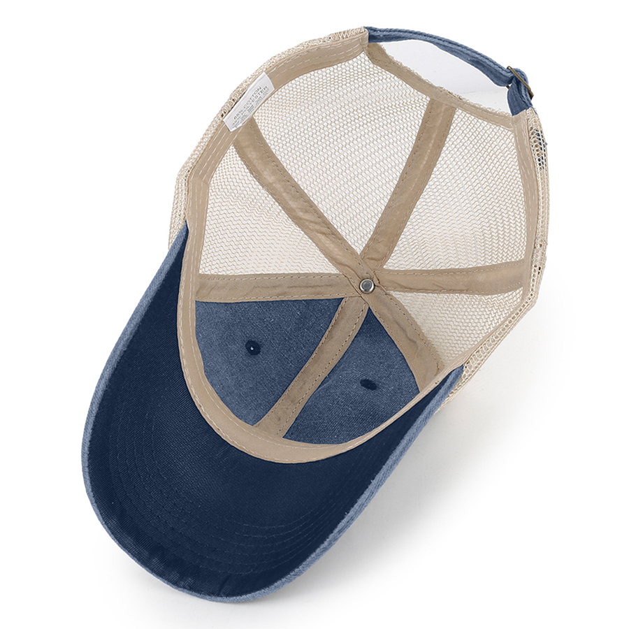 Stock 2-Tone Washed Cotton 6-Panel Trucker Cap 39