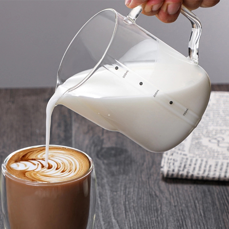 10/16 OZ. Glass Milk Frothing Pitcher Cup - Latte Art 6