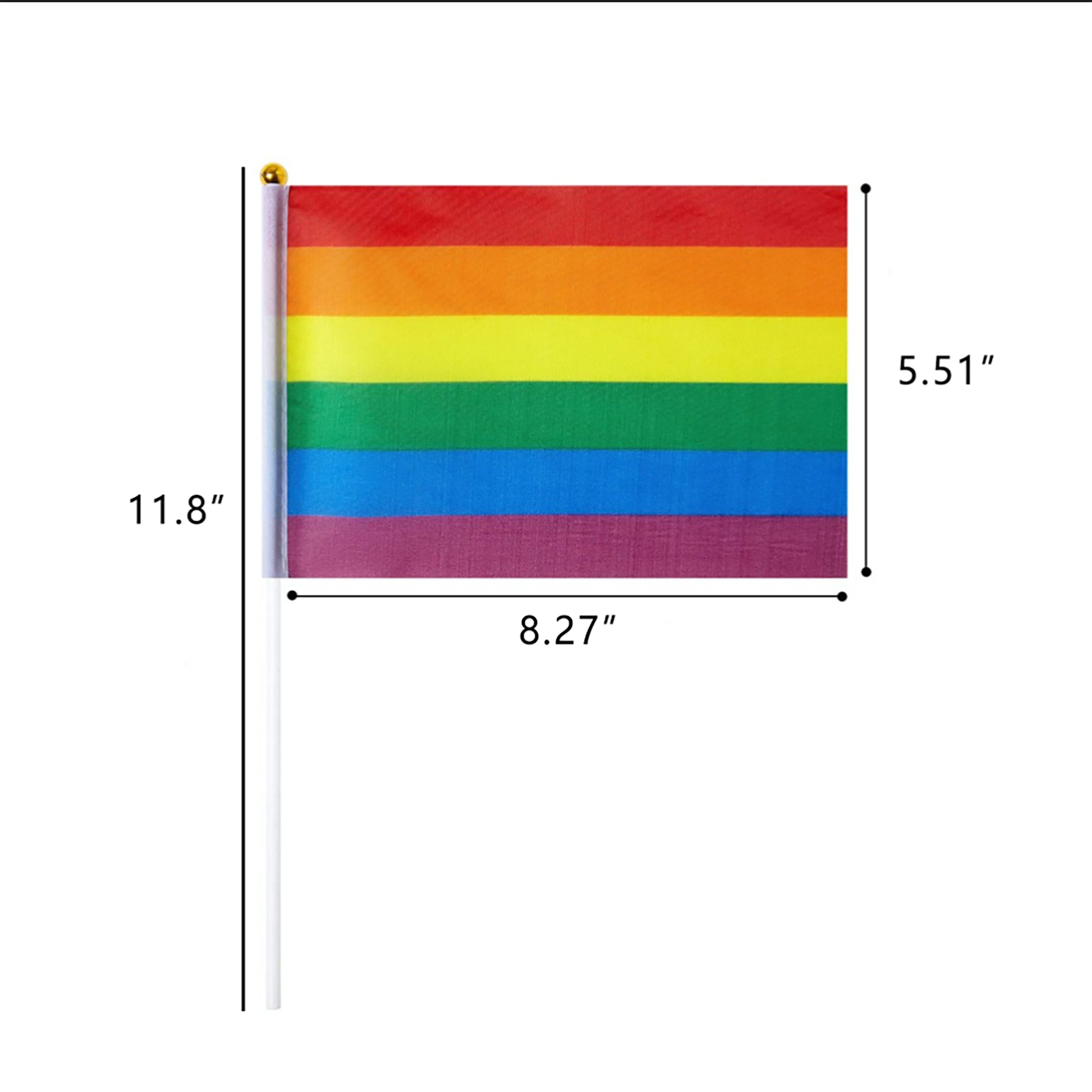 Rainbow Pride Vibrant Handheld Waving Flag 5