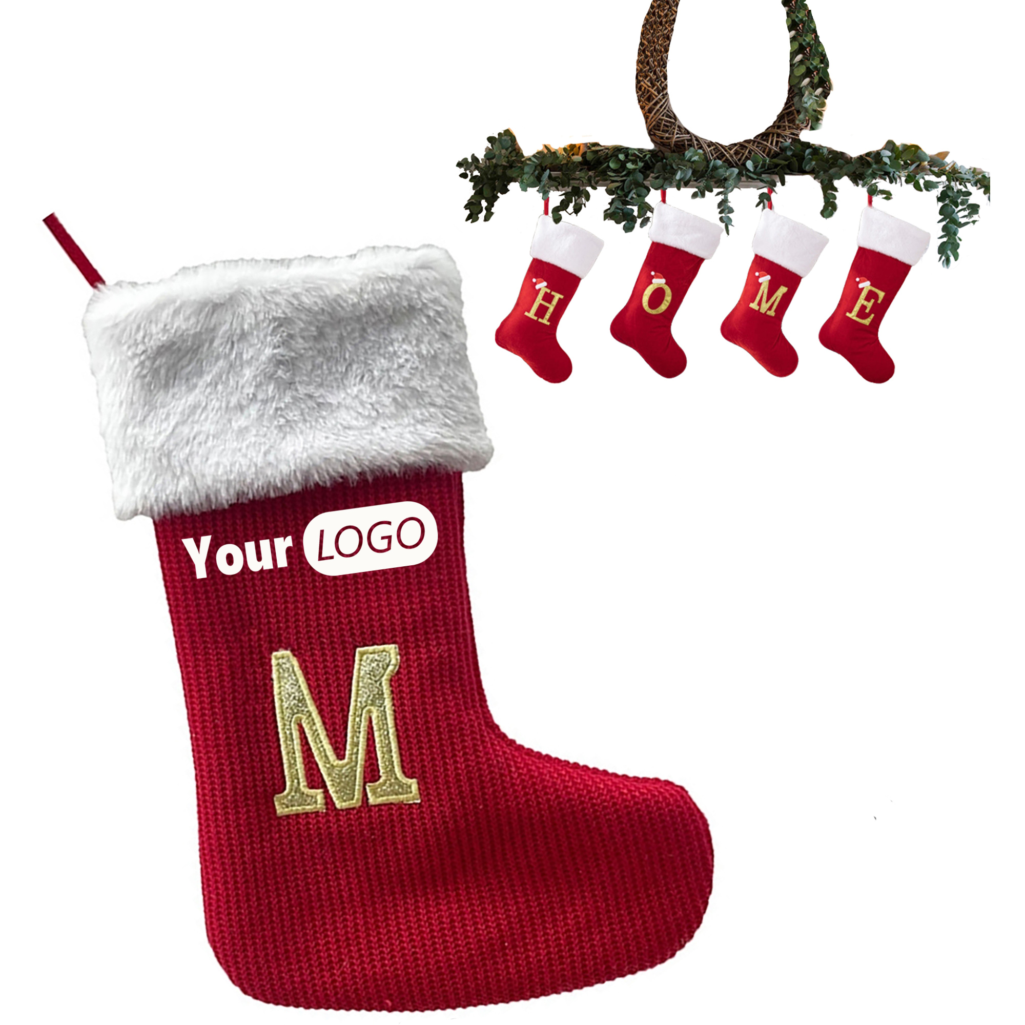 Christmas Stockings Monogrammed with Letters 3