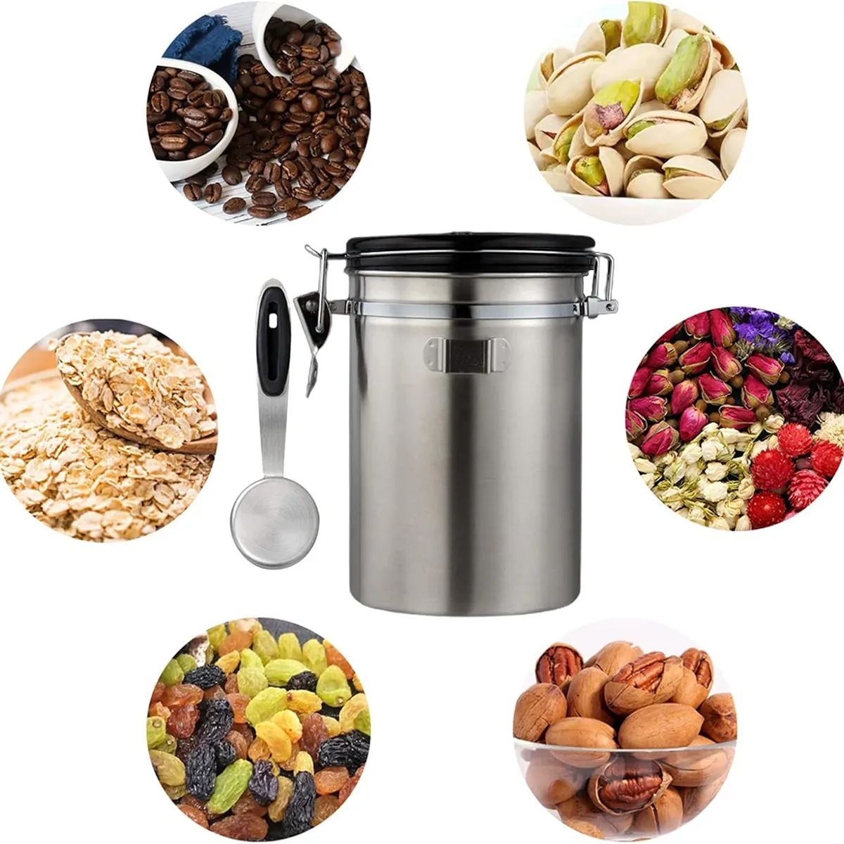Coffee Bean Canister Kitchen Food Airtight storage container 4