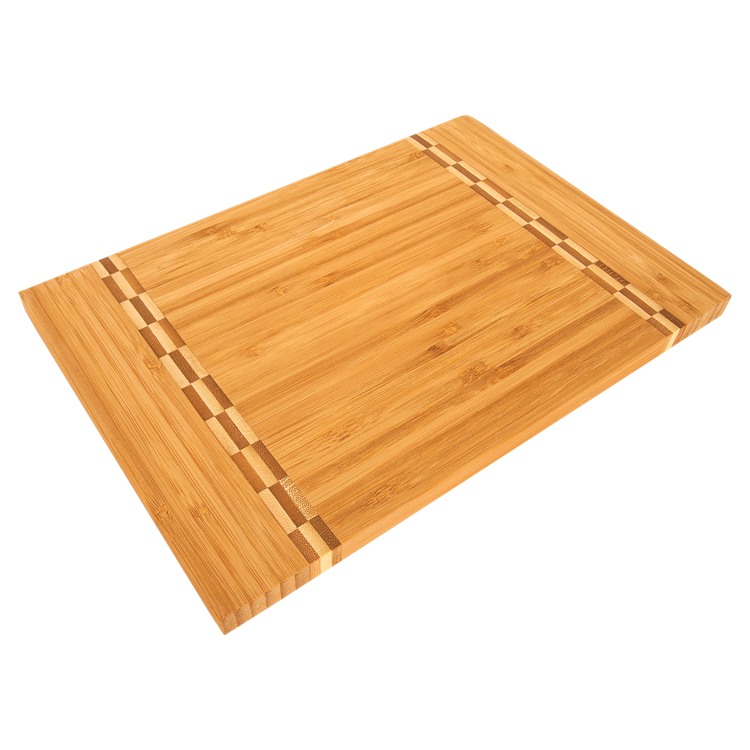 12" x 8 1/4" Bamboo Cutting Board with Butcher Block Inlay 1