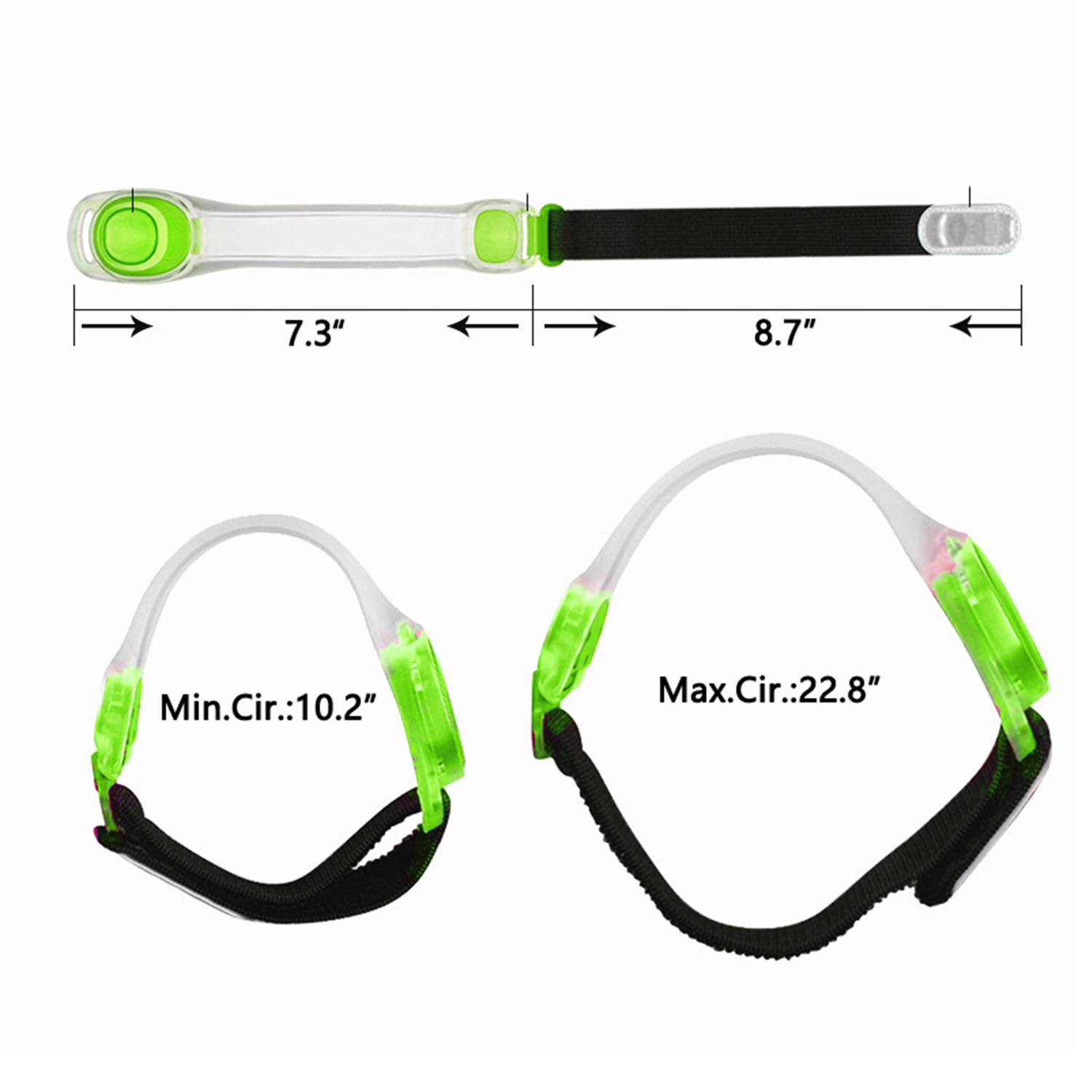 LED Luminous Adjustable Arm Band Night Safety Warning Light 6