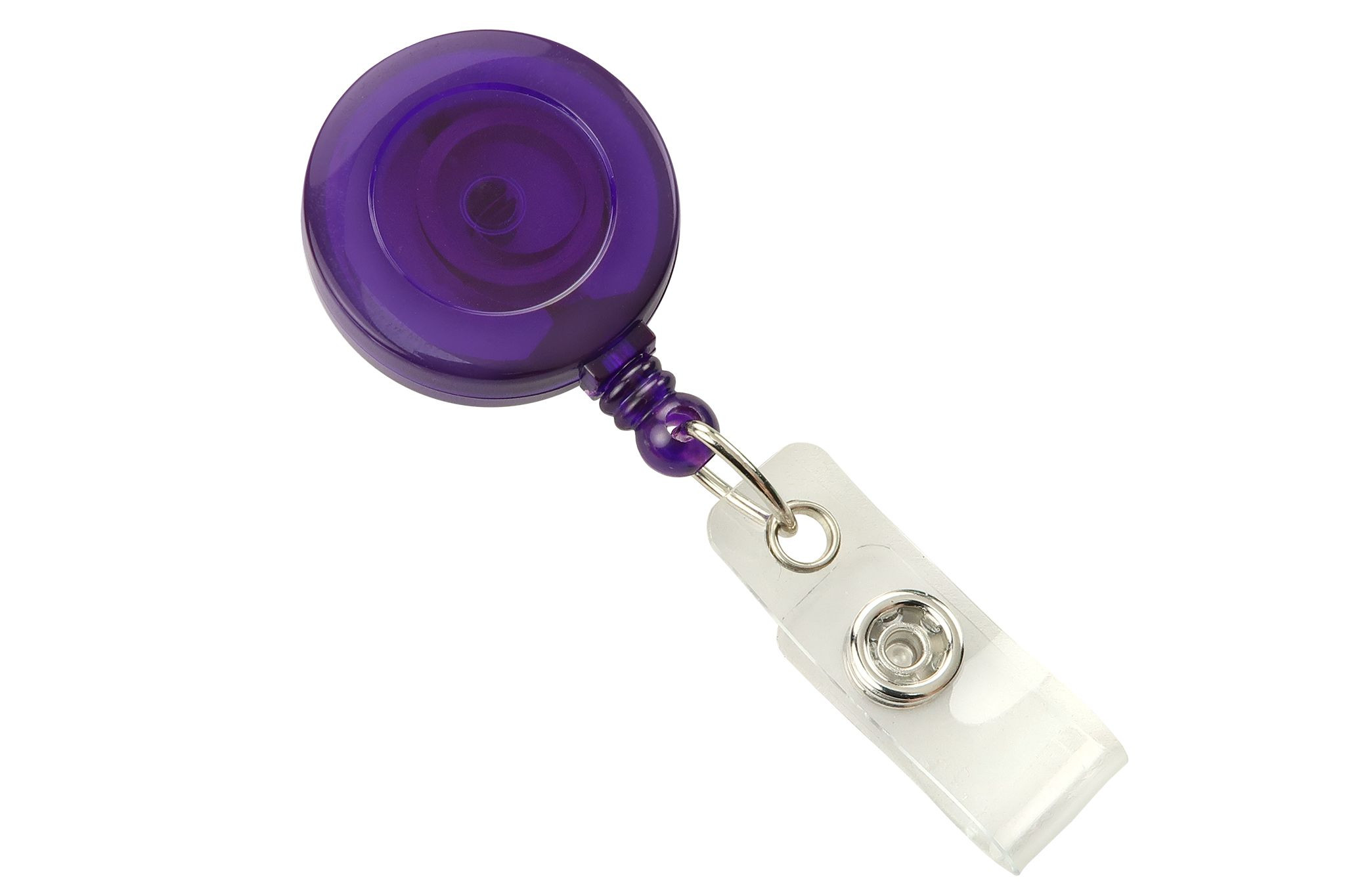 Round Translucent Plastic Badge Reel (Purple) 1