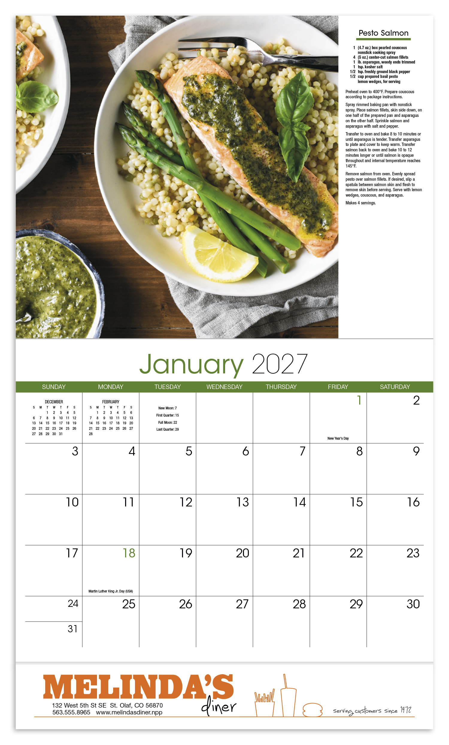 HotLine® Products Cooking Appointment Calendar - Stapled 27