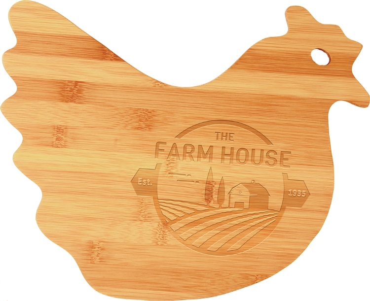 Bamboo Cutting Board - Hen Shaped 2