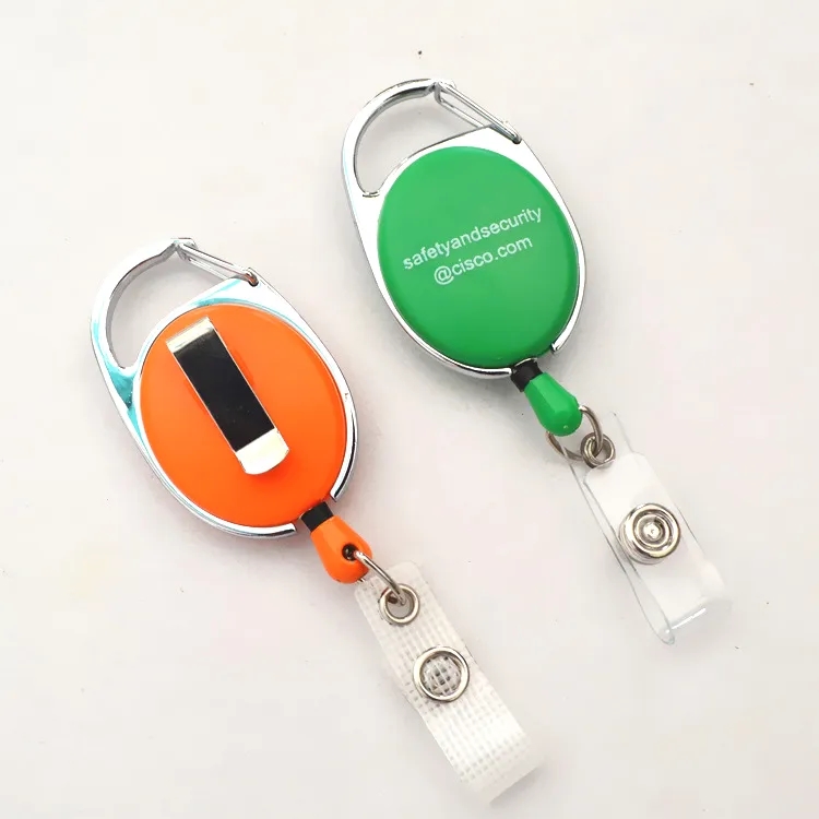 RETRACTABLE BADGE HOLDER WITH CARABINER CLIP 7