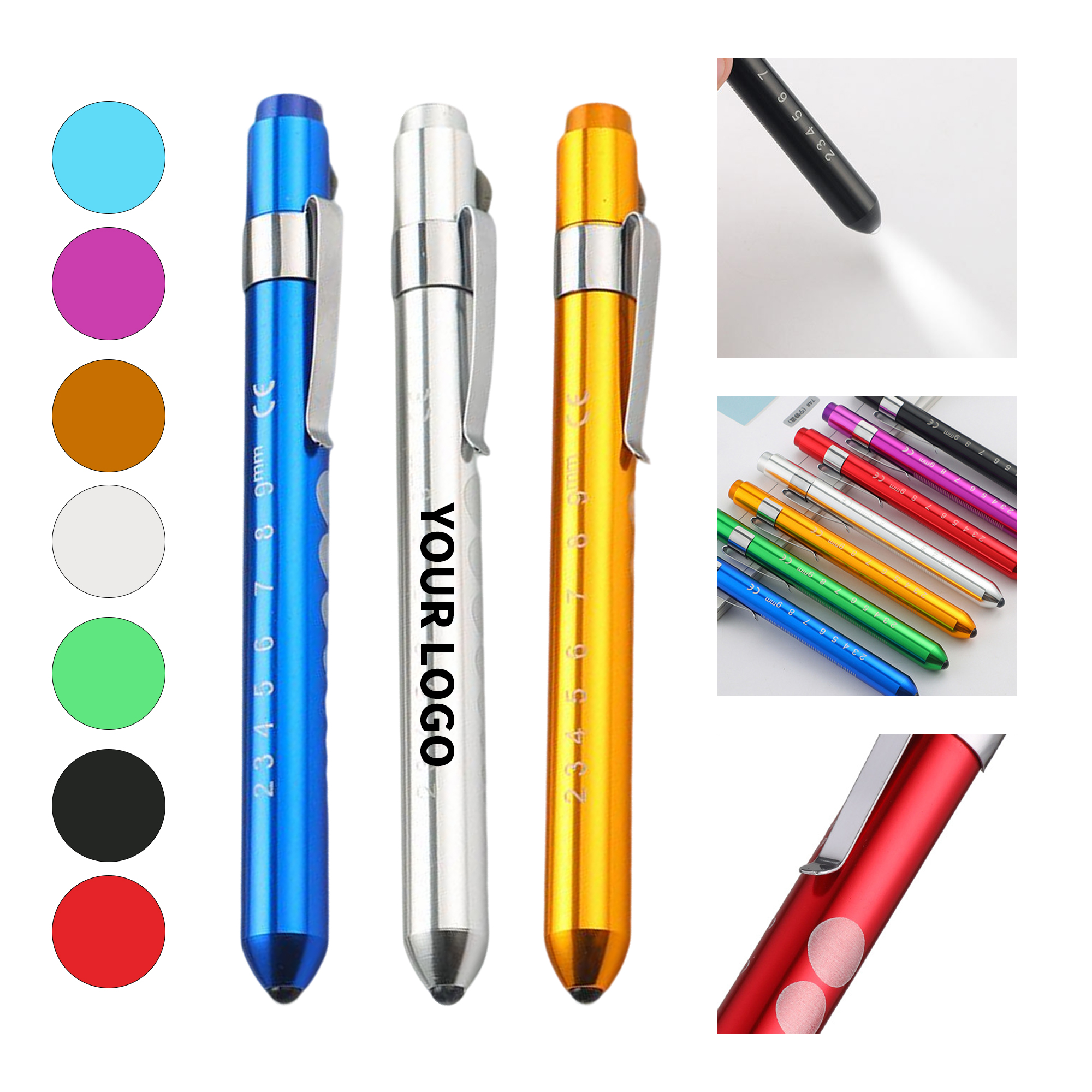 Aluminum Alloy Medical Penlight With Pupil Gauge 8