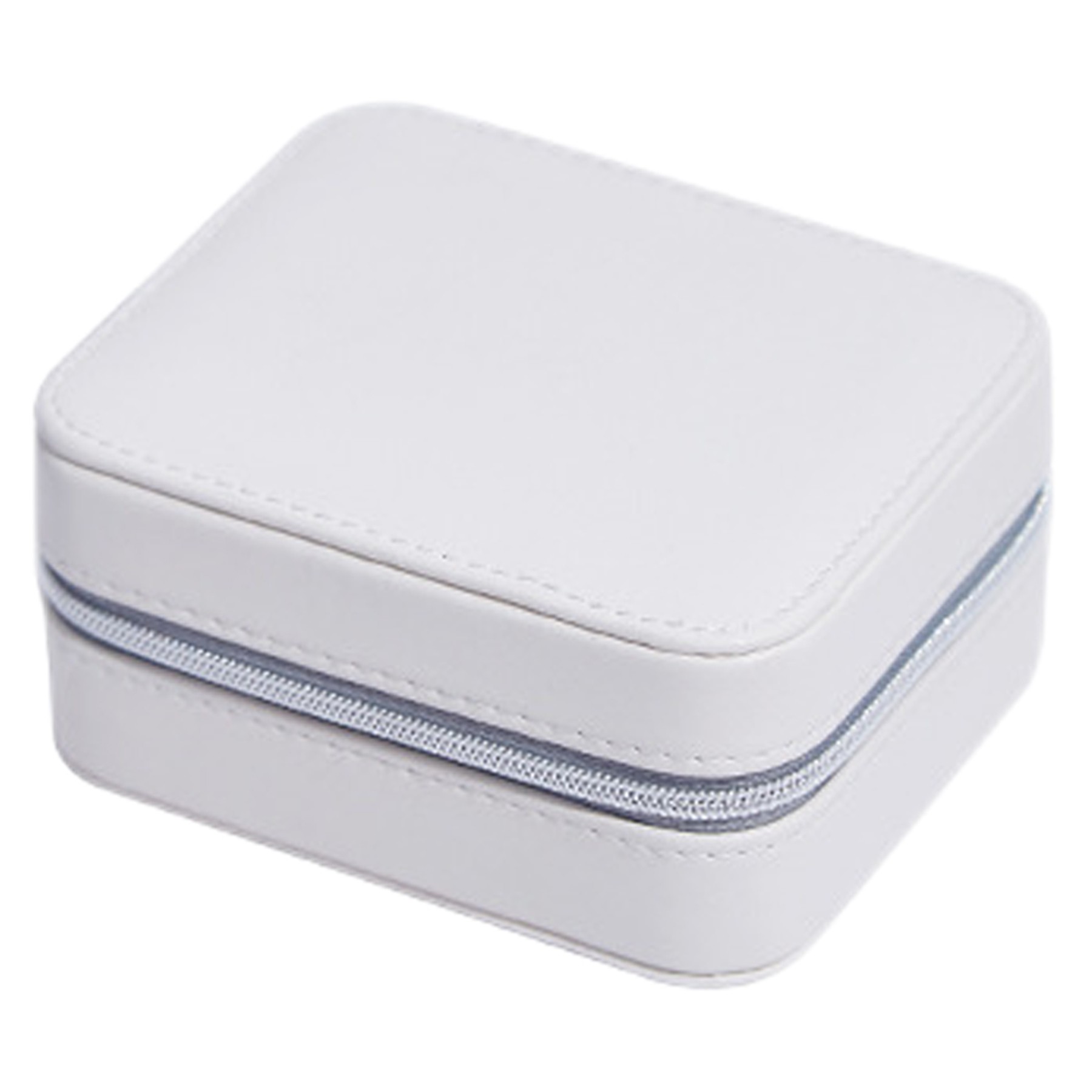 Pu Leather Small Rectangle Jewelry Case W/ Multi-Compartment 2