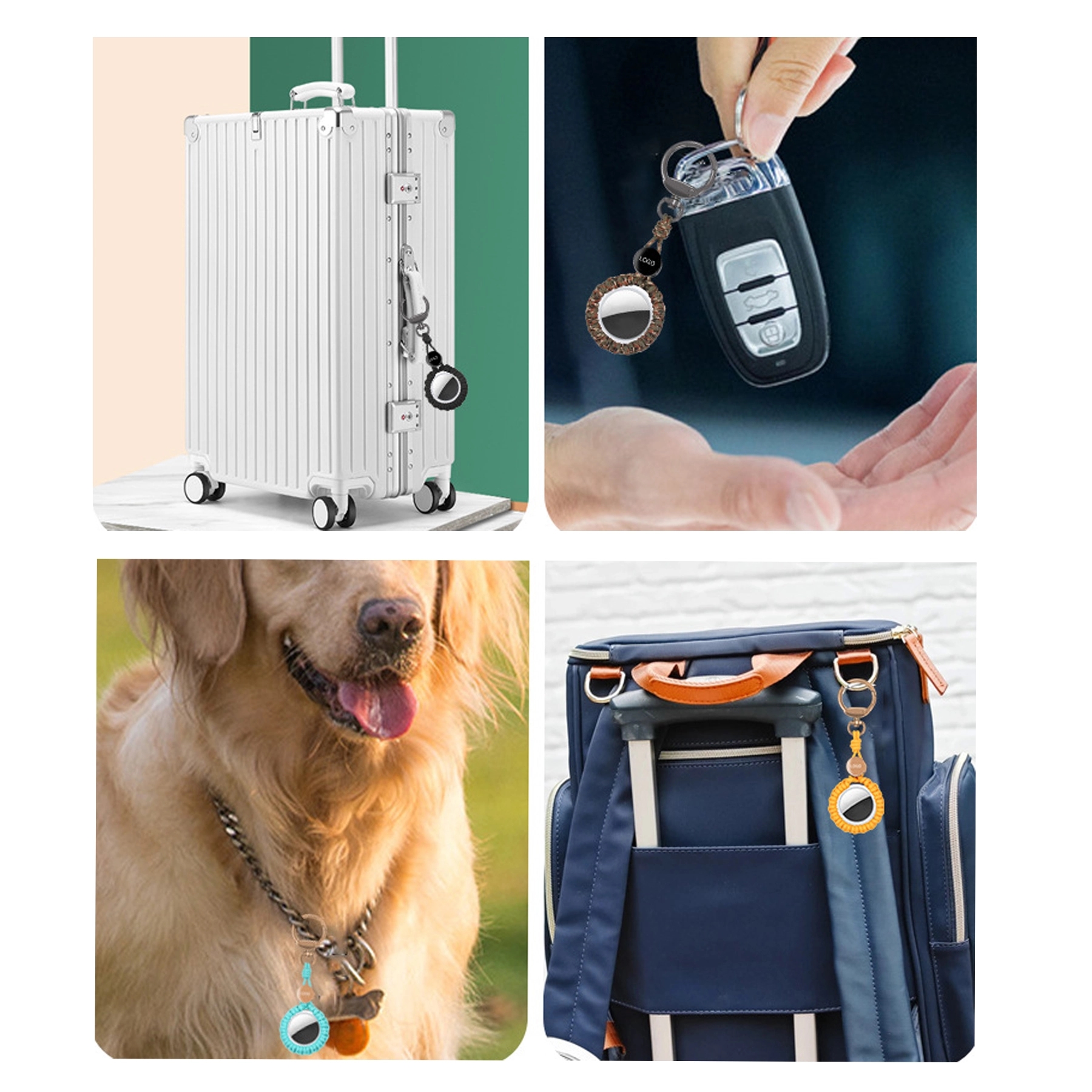Case Keychain for Apple Airtag Holder Dog Tag Clip Key Ring 6