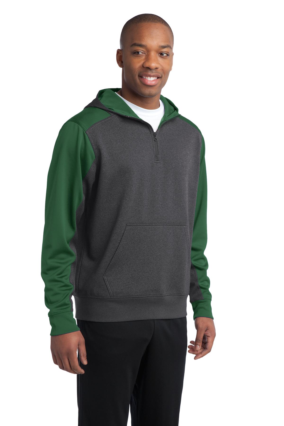 Sport-Tek Tech Fleece Colorblock 1/4-Zip Hooded Sweatshirt. ST249, custom hoodie or sweatshirt with logo imprint 42