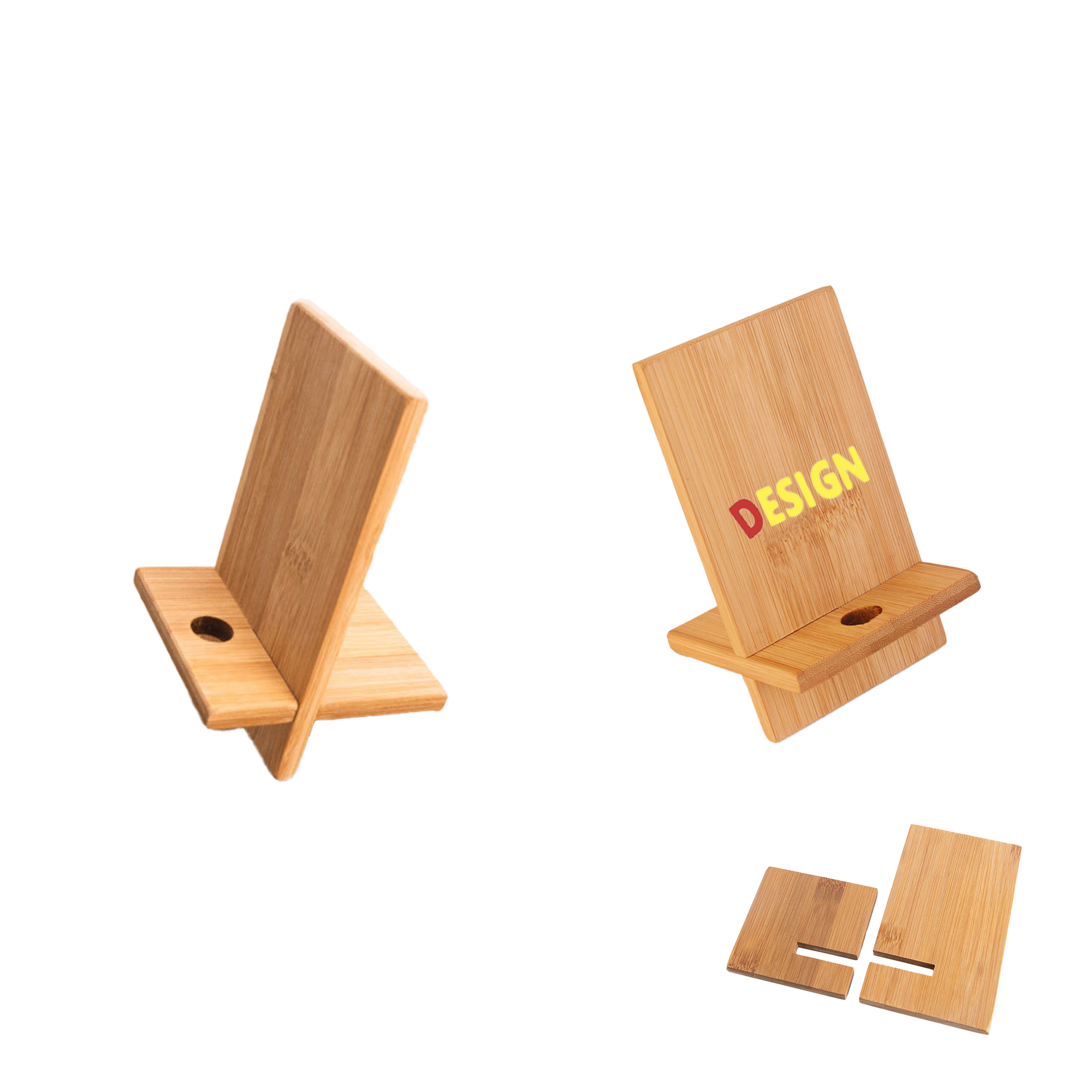 Custom Folding Bamboo Wood Phone Stand 1