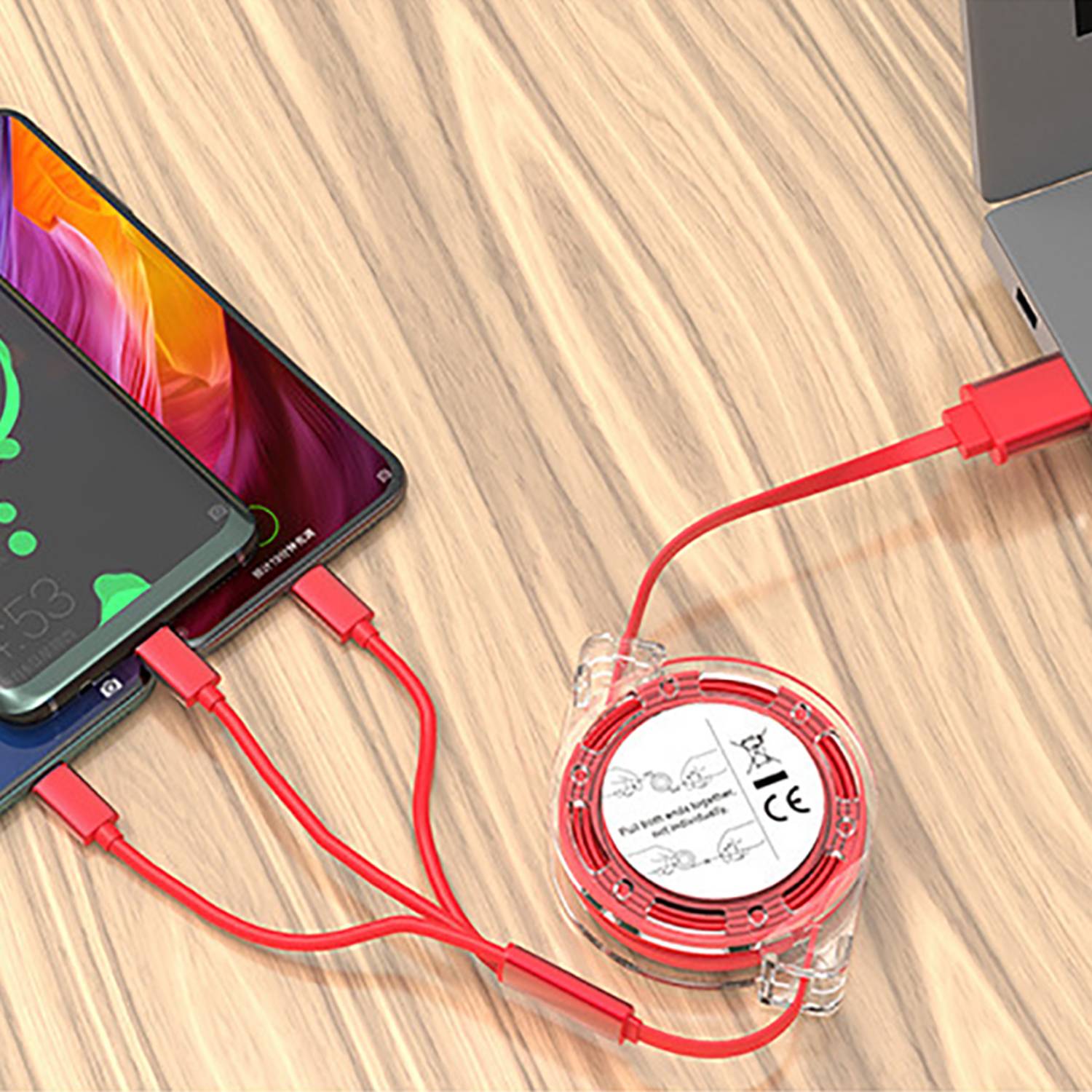 3-In-1 Retractable Travel Fast Charging Data Cable 8