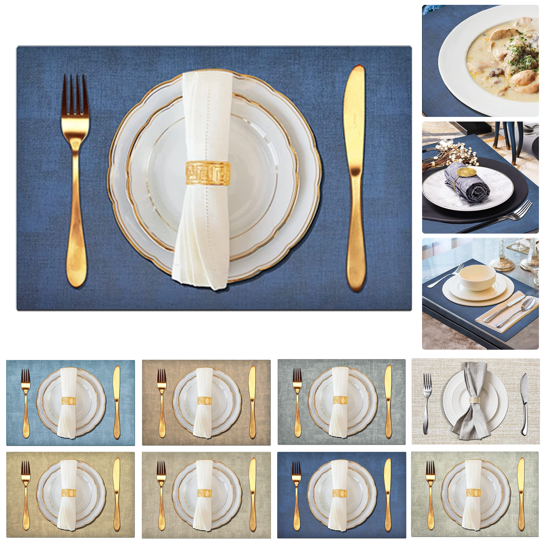 Spillproof and Heat Resistant Faux Leather Placemats 2