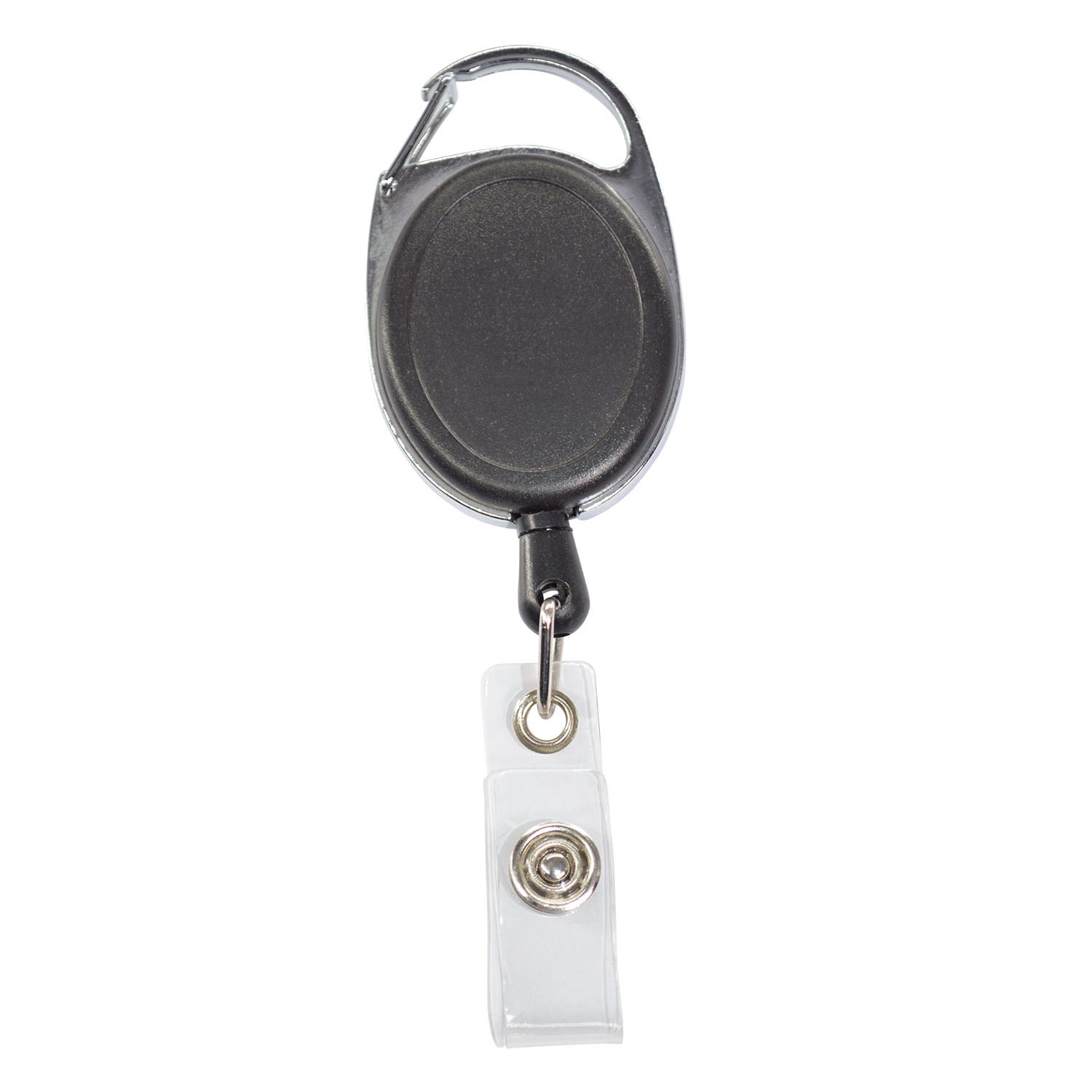 Front Concave Surface Oval Carabiner Badge Reel w/ Plain Back