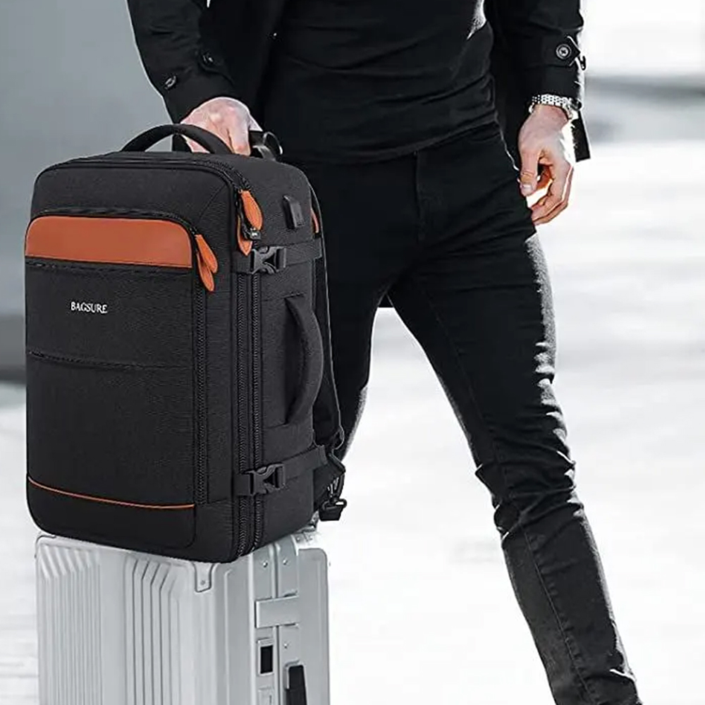 Griffin Leather-Trimmed Multi-Pocket Backpack 1
