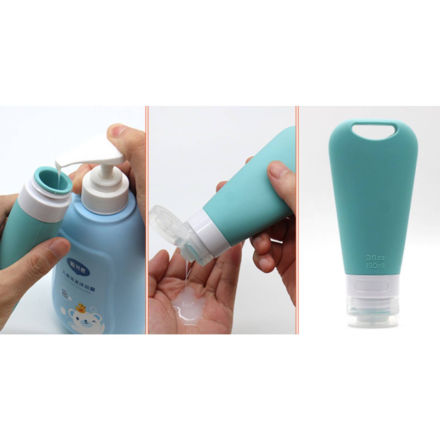 3Oz Leak Proof Squeezable Refillable Travel Toiletries 5