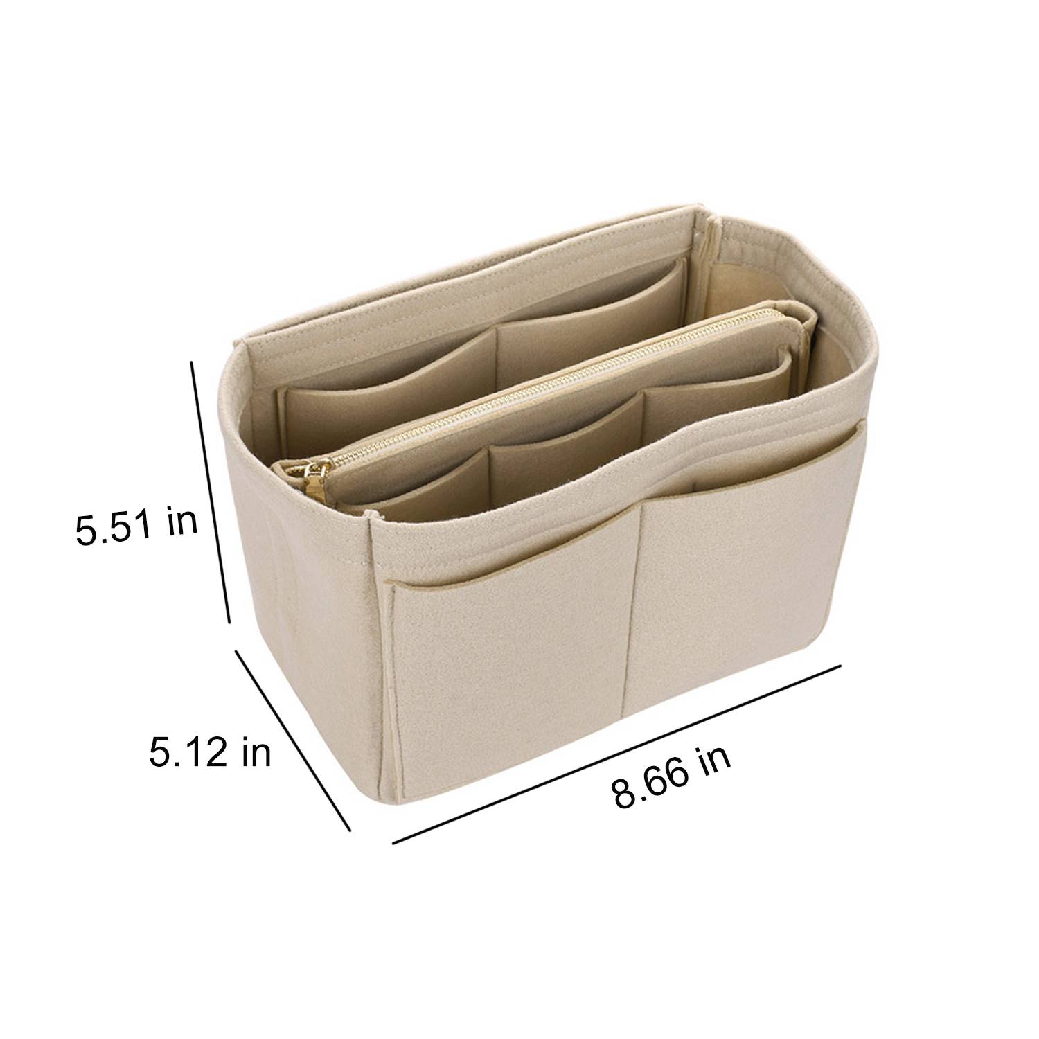 Felt Purse Organizer Insert Makeup Bag 11