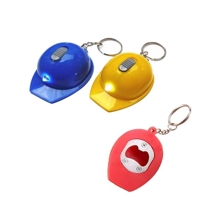 Helmet-Shaped LED Bottle Opener Keychain 3