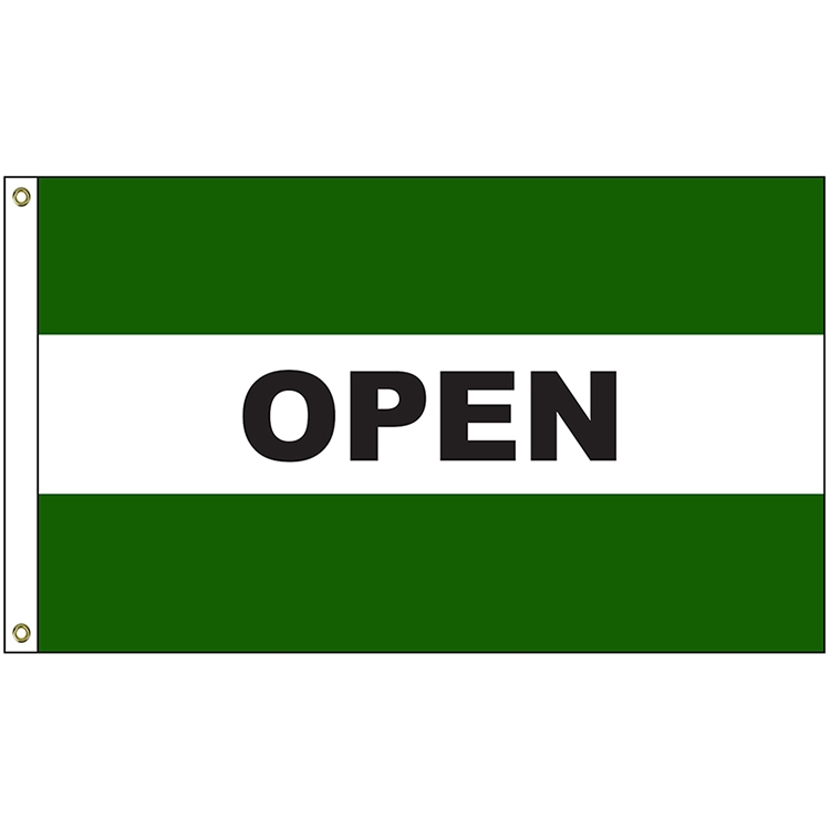 Open 3' x 5' Message Flag with Heading and Grommets 1
