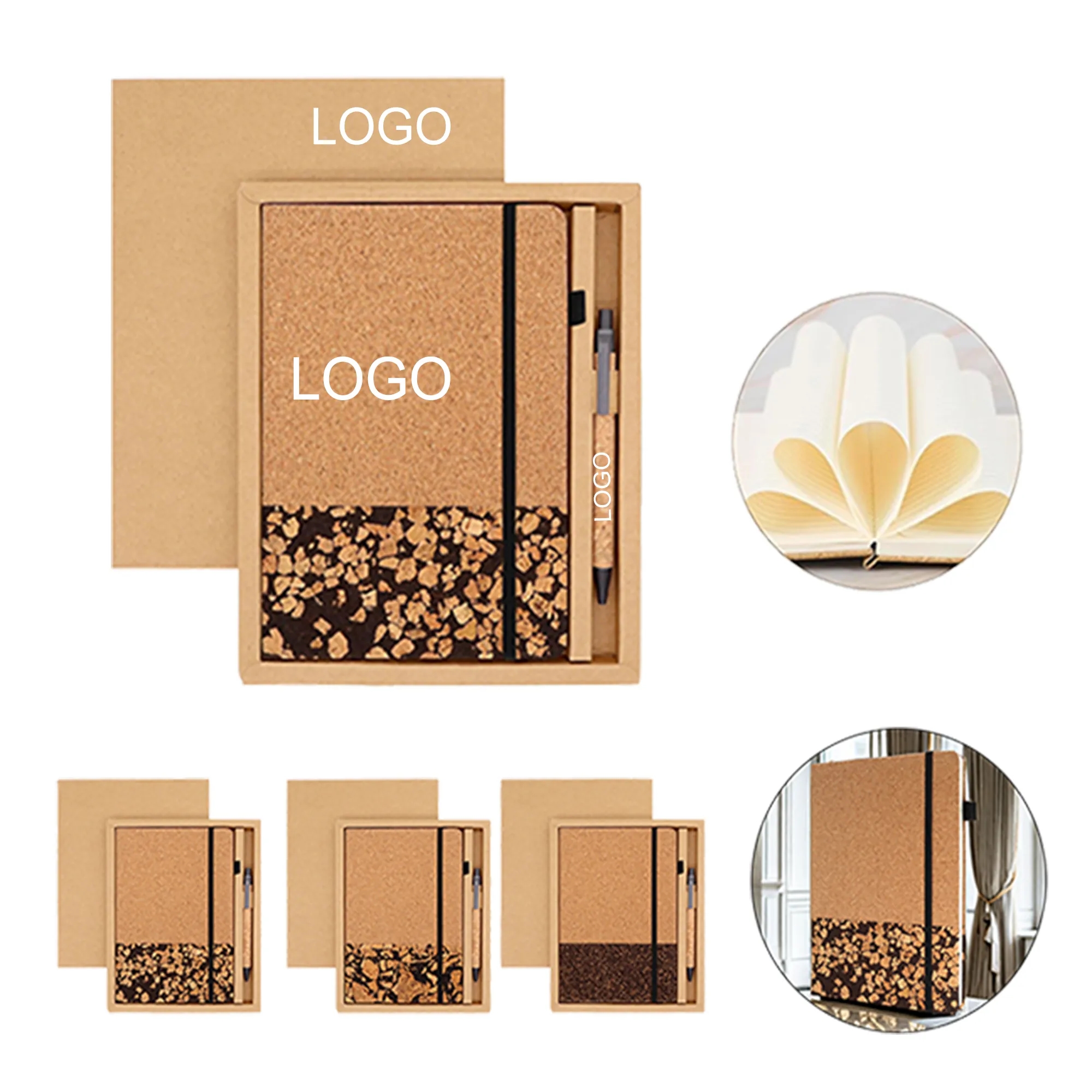 Eco Cork Coffee Notebook Gift Set 3