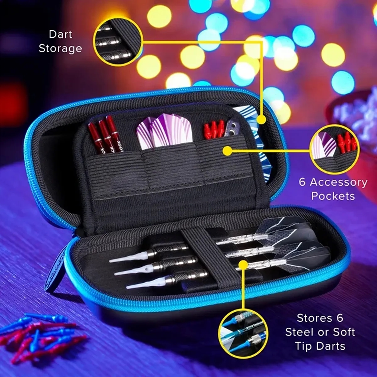 Case Holds 6 Darts Ideal for Flights Tips and Shafts 4