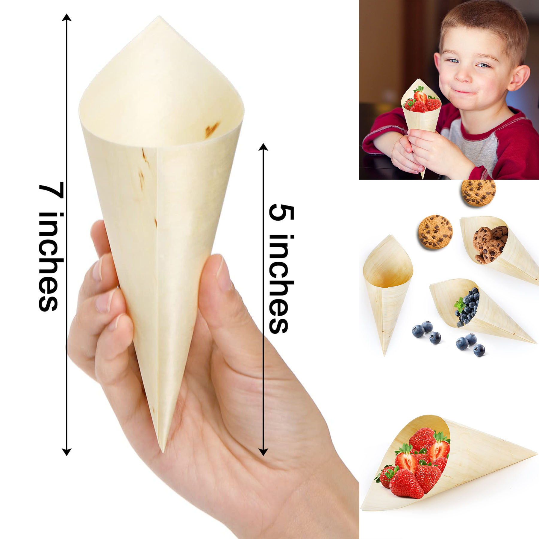 200 Piece Wooden Tasting Cone Set 2