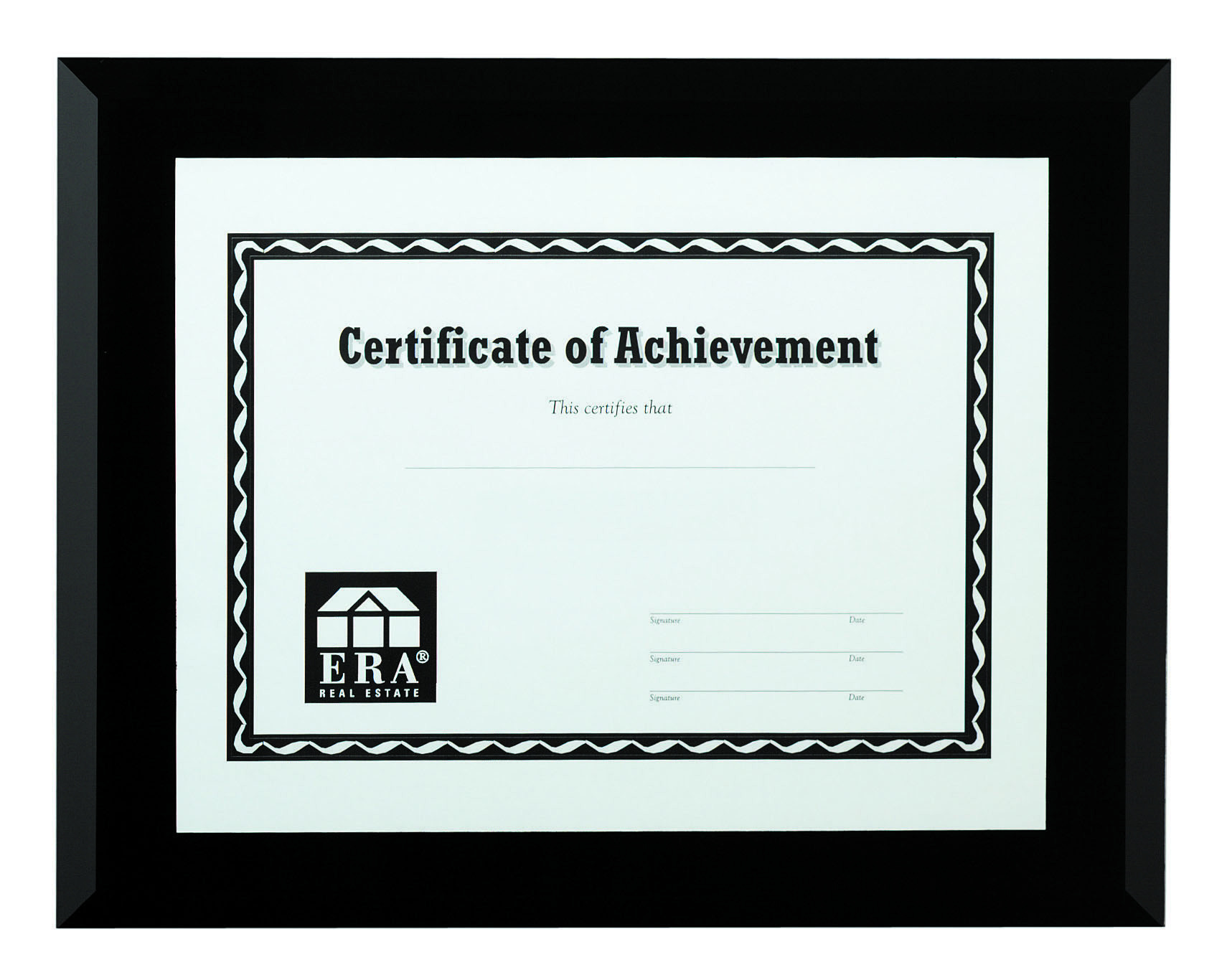 Beveled Black Glass w/Certificate Holder 2