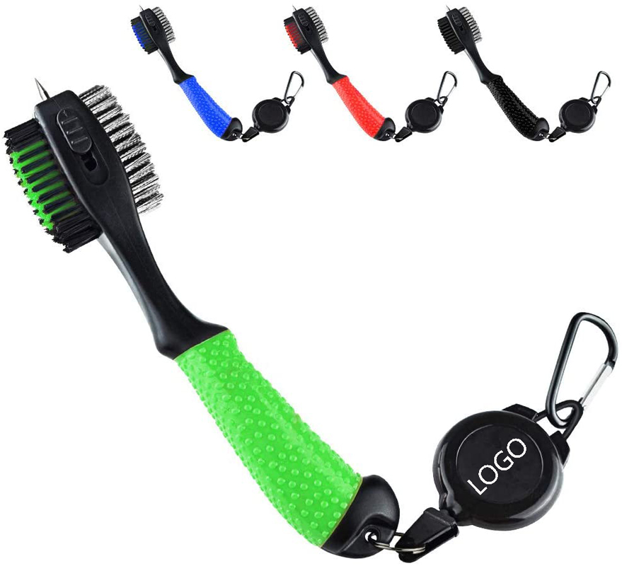 Upgraded Retractable Golf Club Cleaning Brush w/Carabiner Clip 4