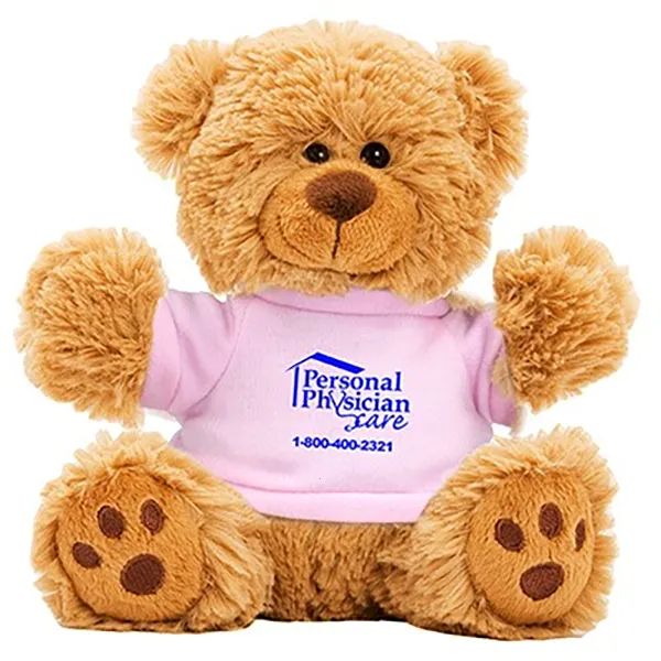 6" Plush Teddy Bear With Choice of T-Shirt Color 1