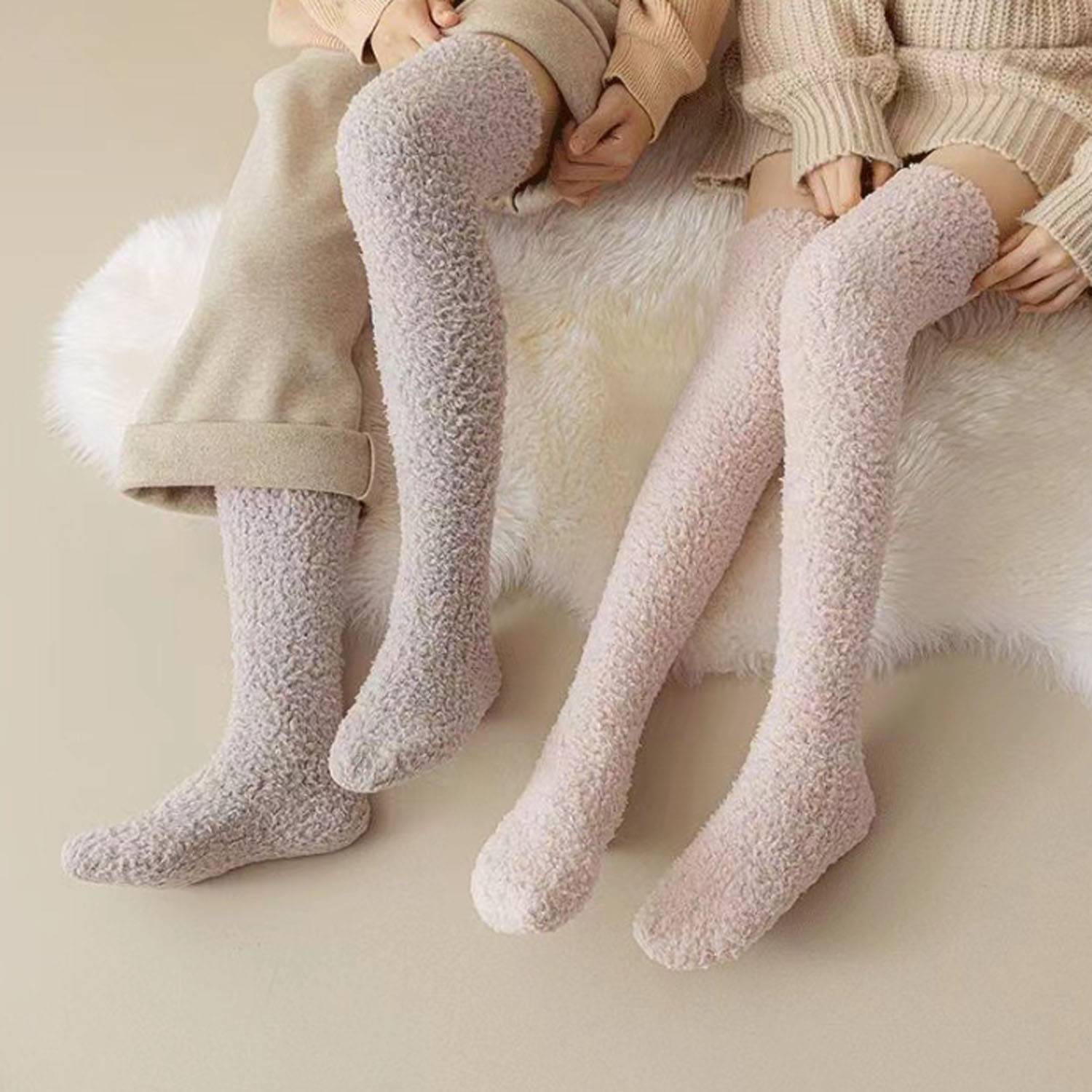 Women's Warm Breathable Knee-High Velvet Socks 13