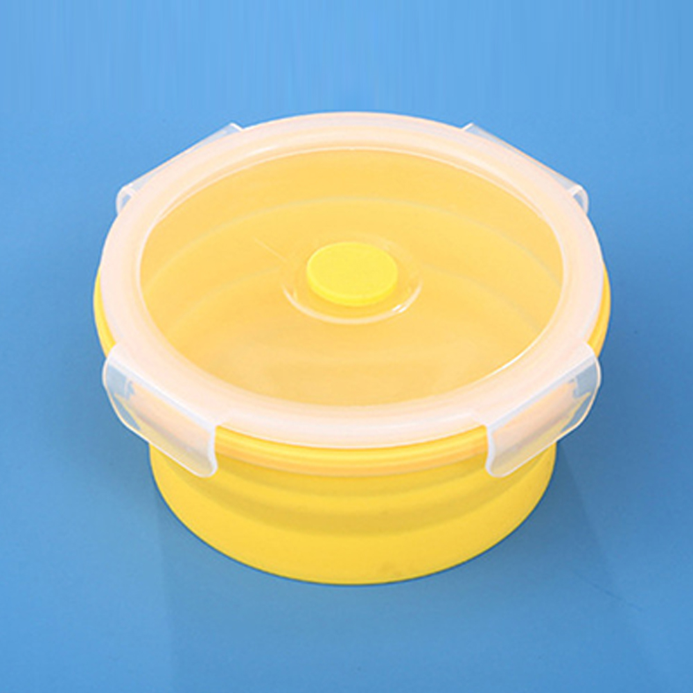 350ml Round silicone folding bowl lunch box travel picnic box 4