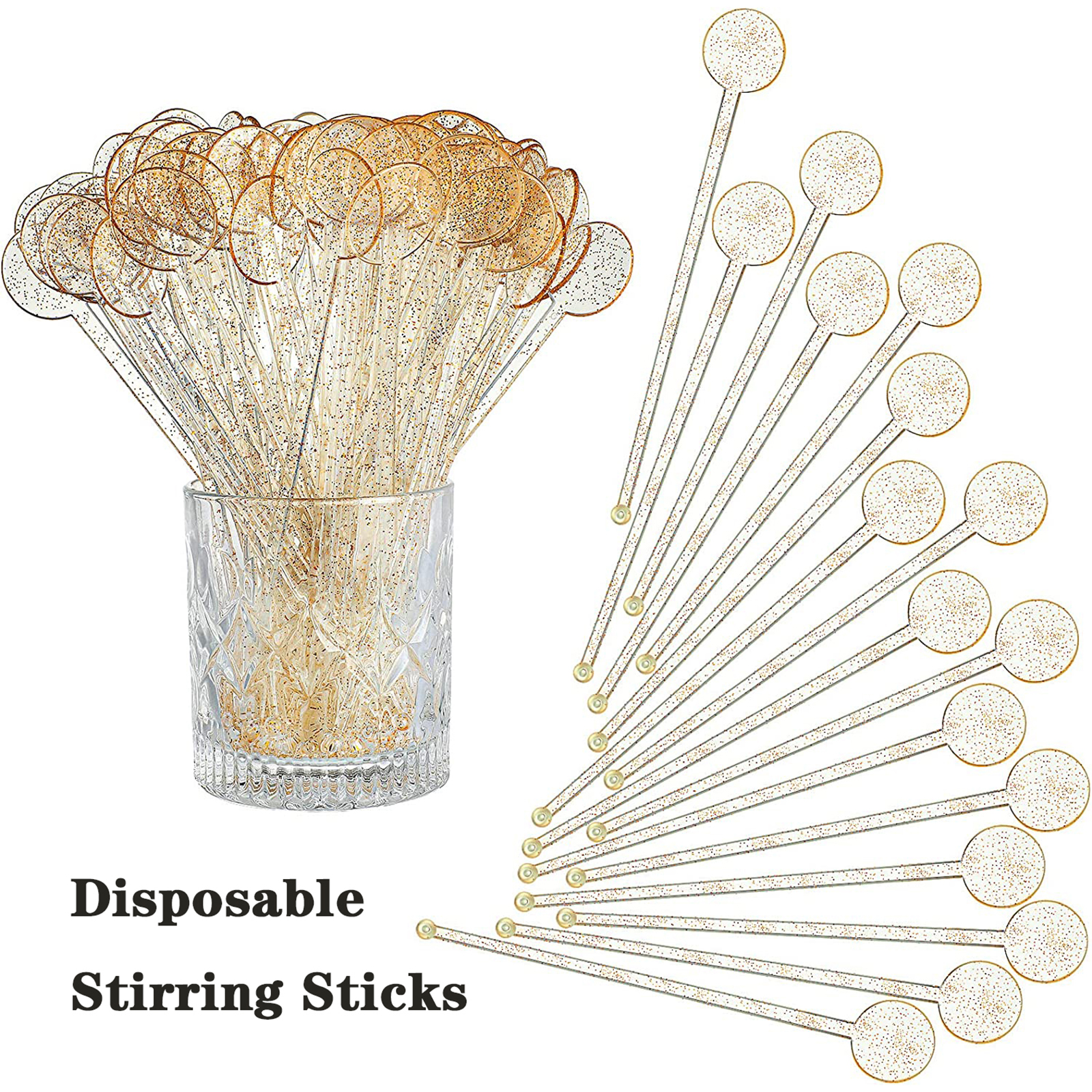  Disposable 7 Inch Swizzle Sticks for Cocktail Drink Stirrer
