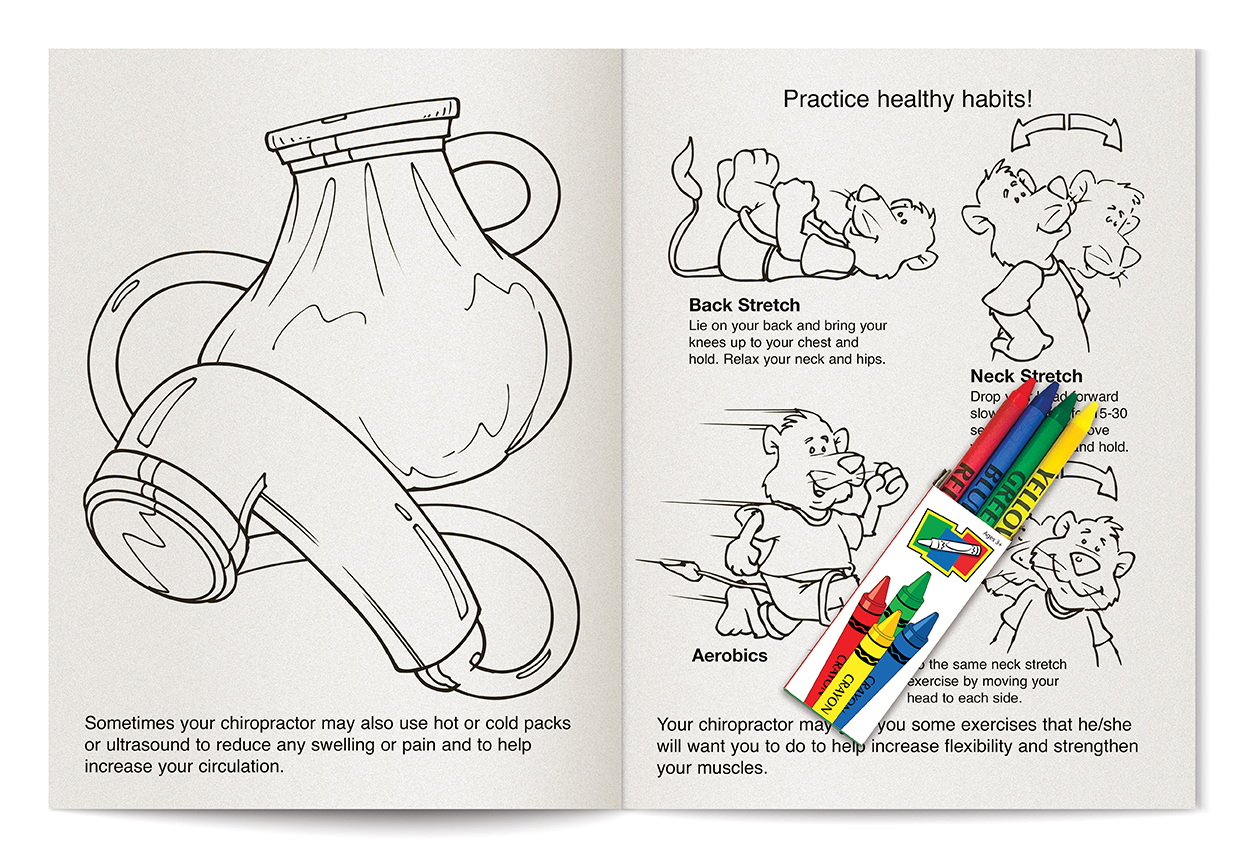 COLORING SET - A Visit to the Chiropractor Coloring Book Fun Pack 4
