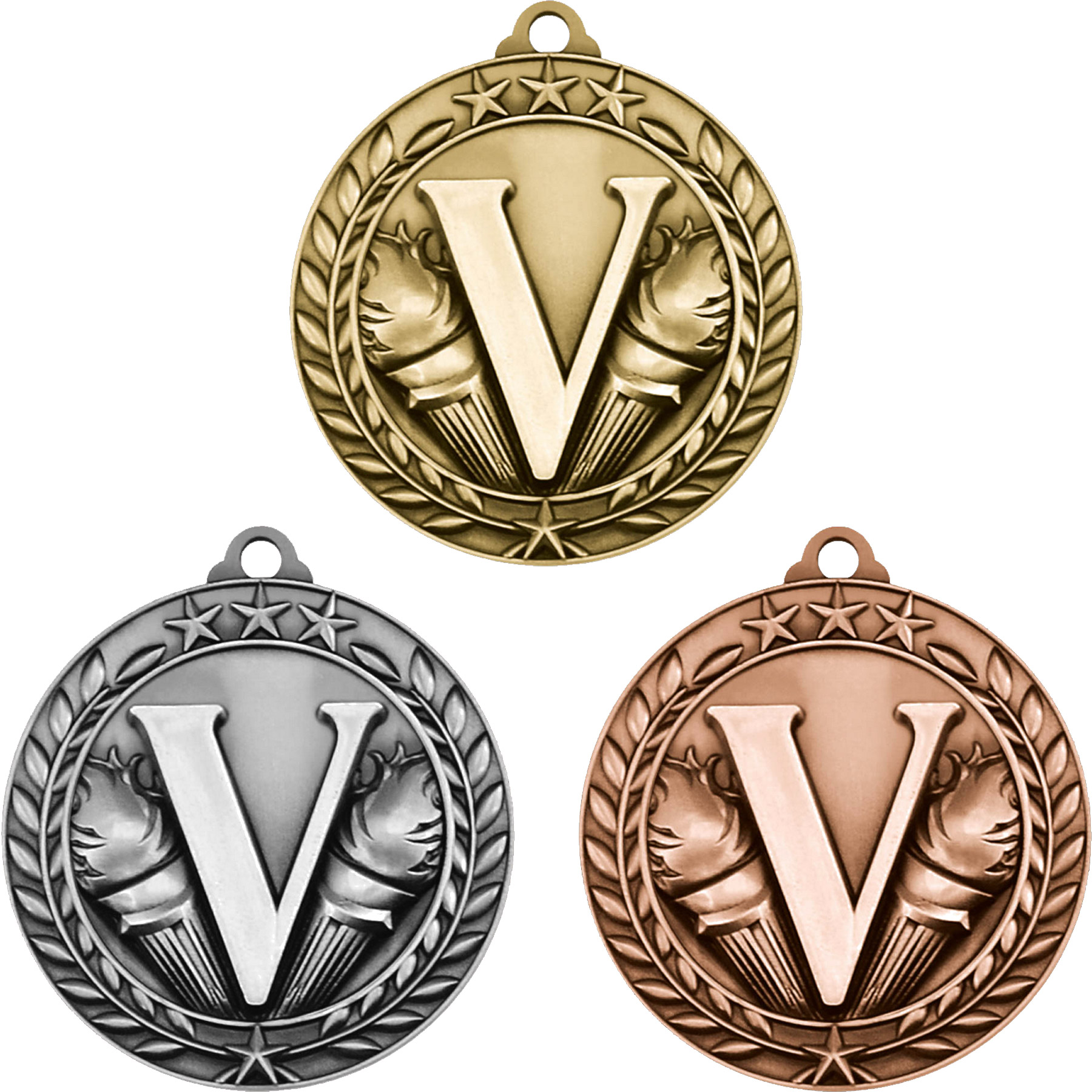 Stock Small Academic & Sports Laurel Medals: Victory