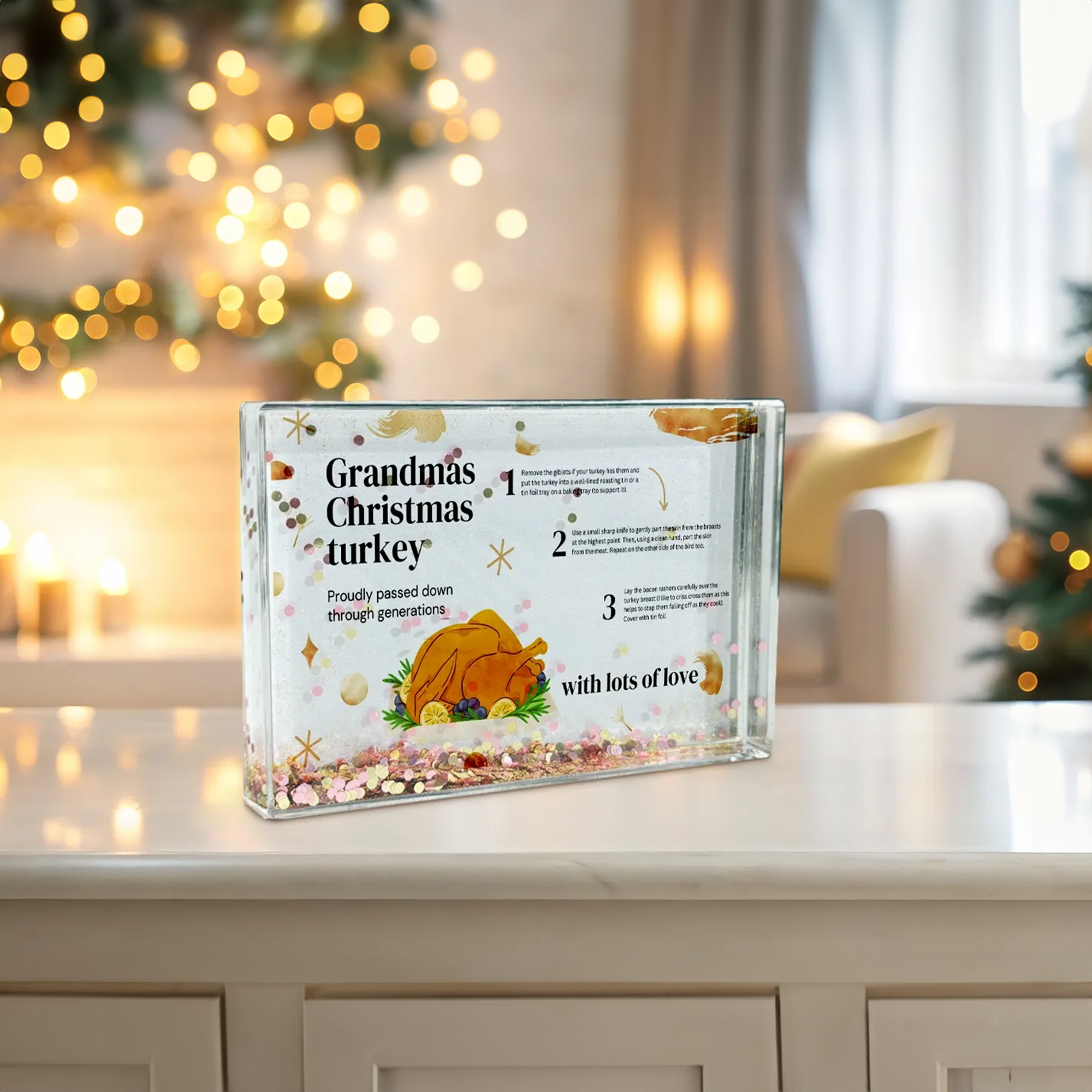 Personalized Glitter Photo Frames - 4x6 Acrylic Displays for Desk, Holiday & Gifting 3